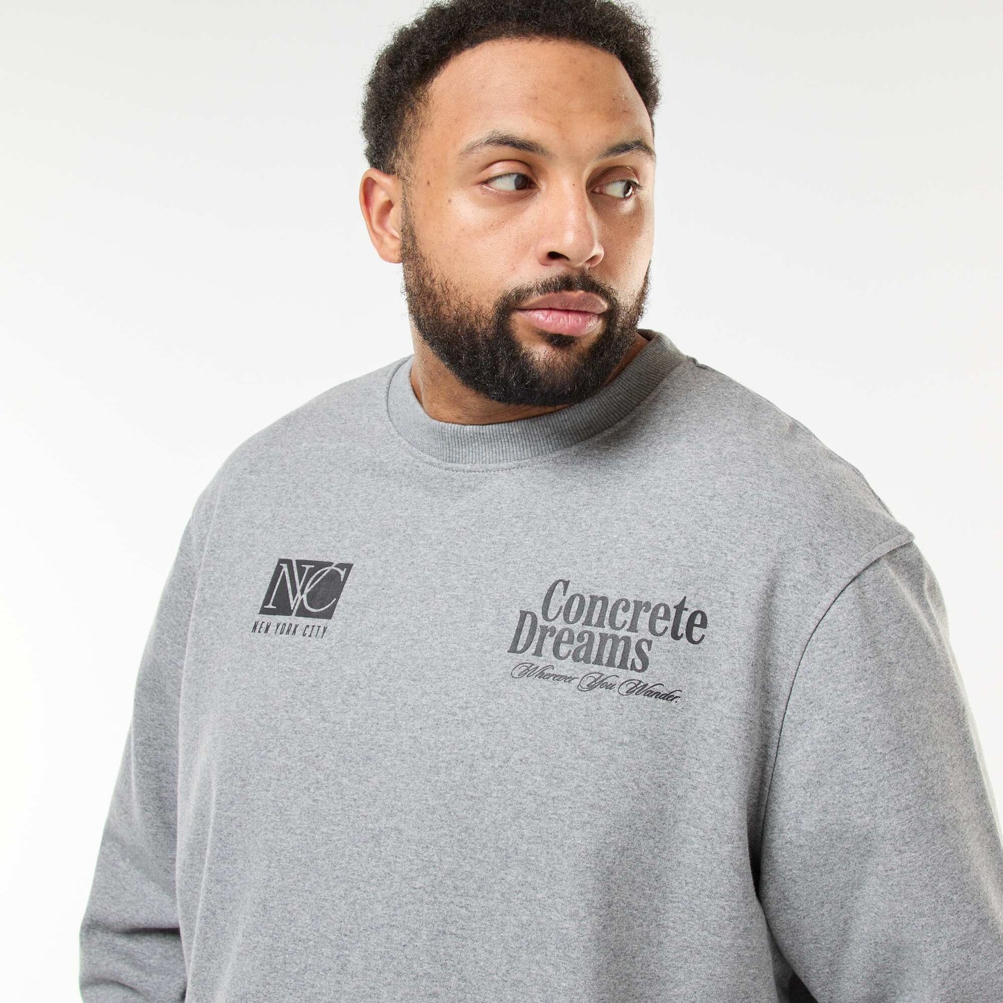 Sweat imprimé recto verso en molleton léger GRIS