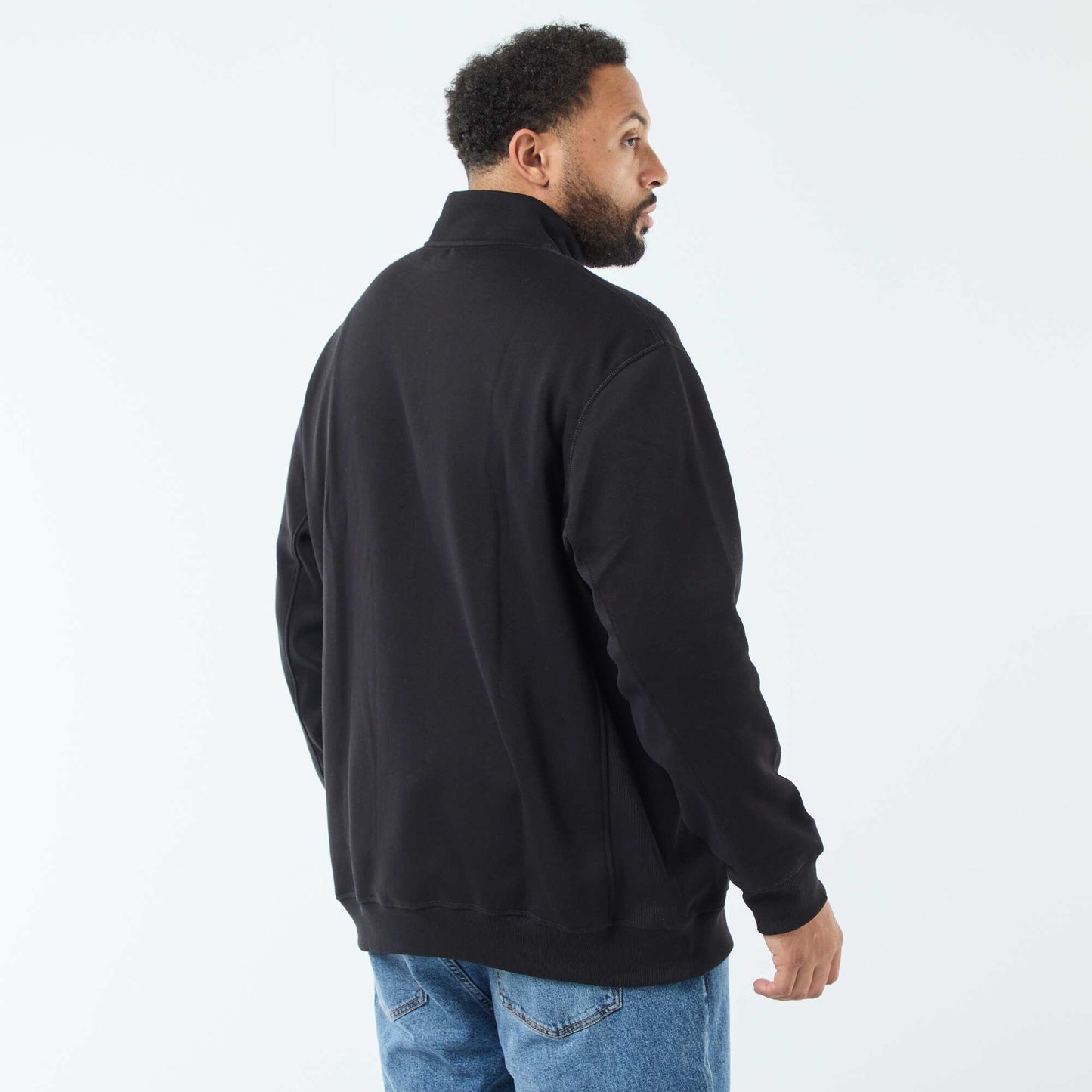 Sweat uni à col camionneur NOIR