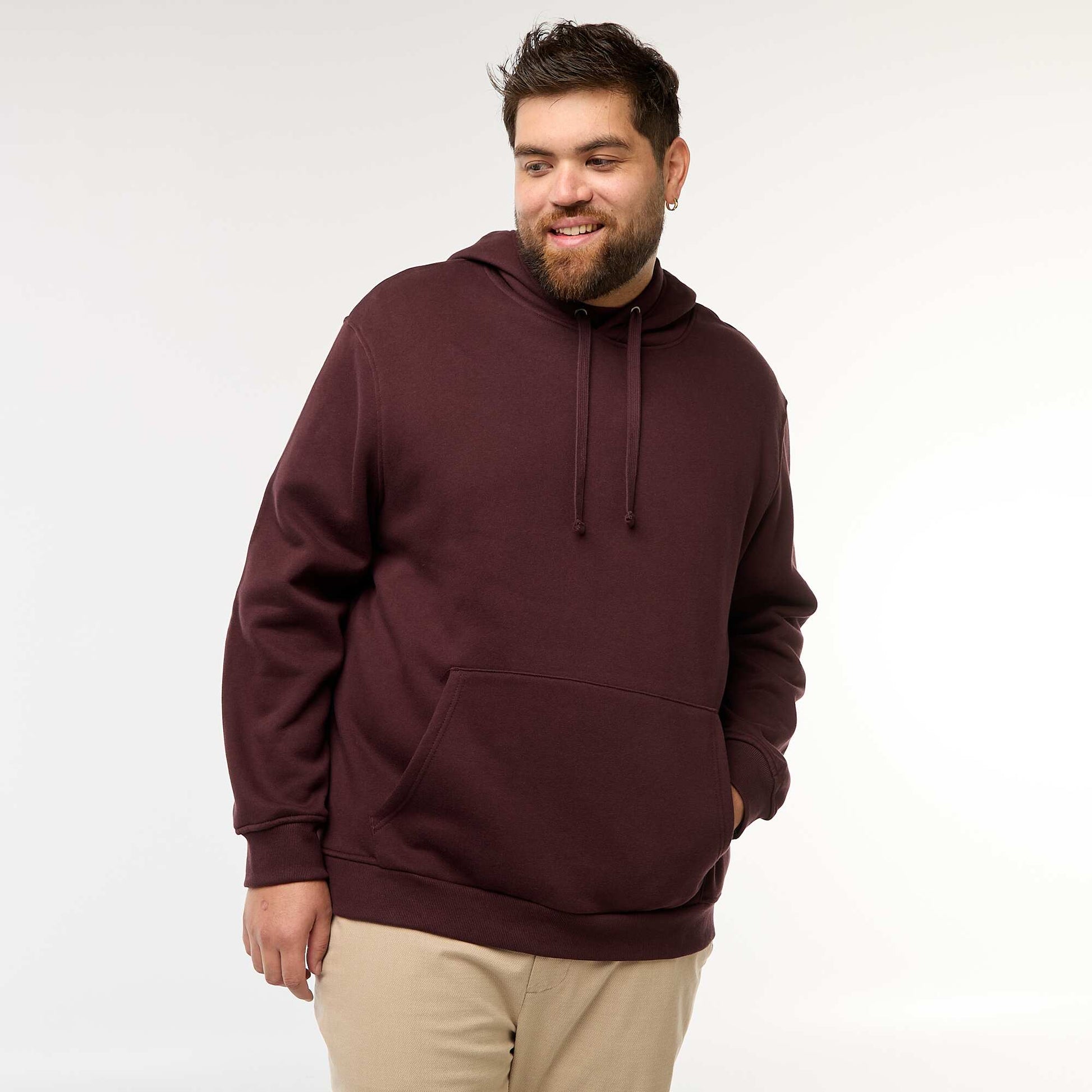 Sweat en molleton à capuche avec poche kangourou VIOLET