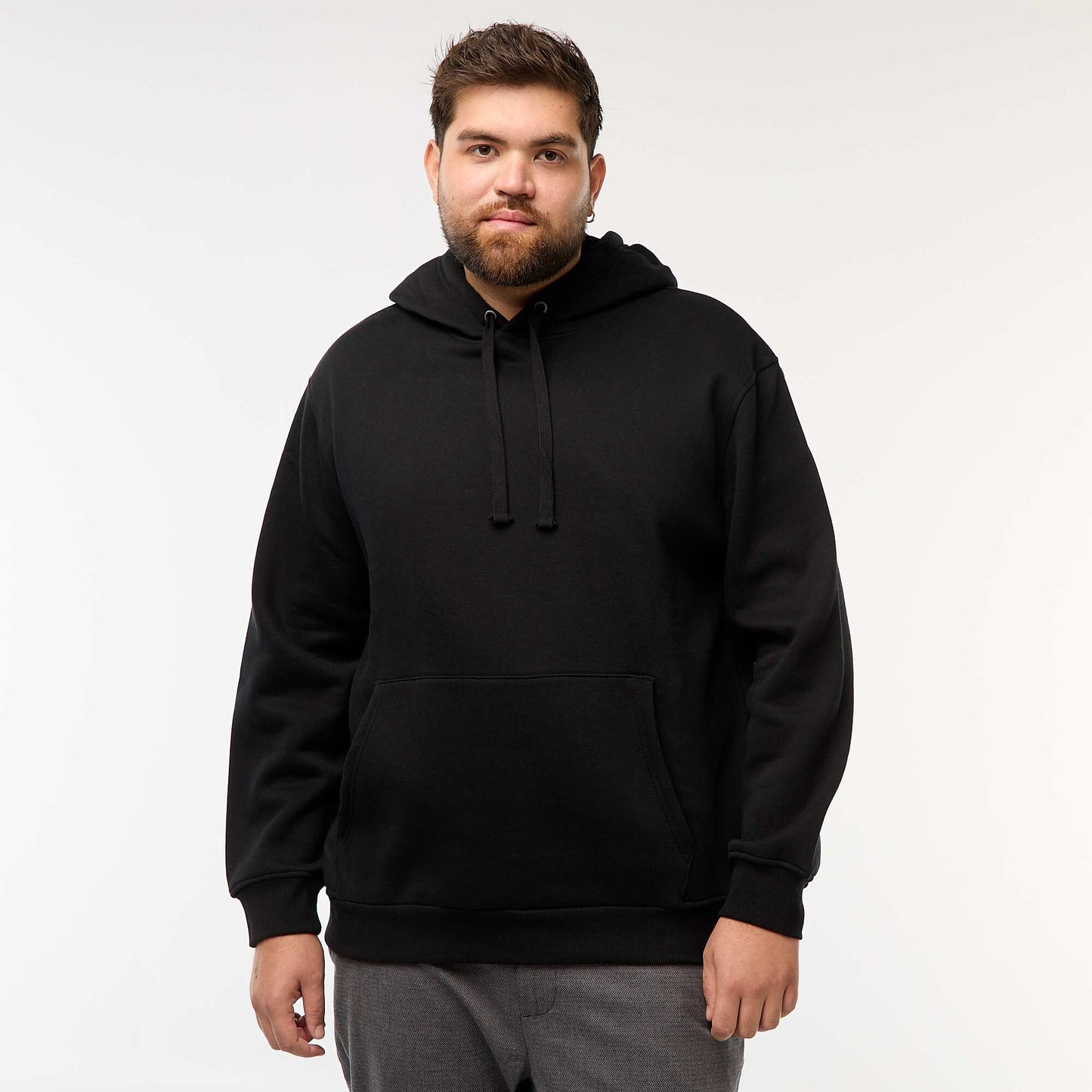 Sweat en molleton à capuche avec poche kangourou NOIR