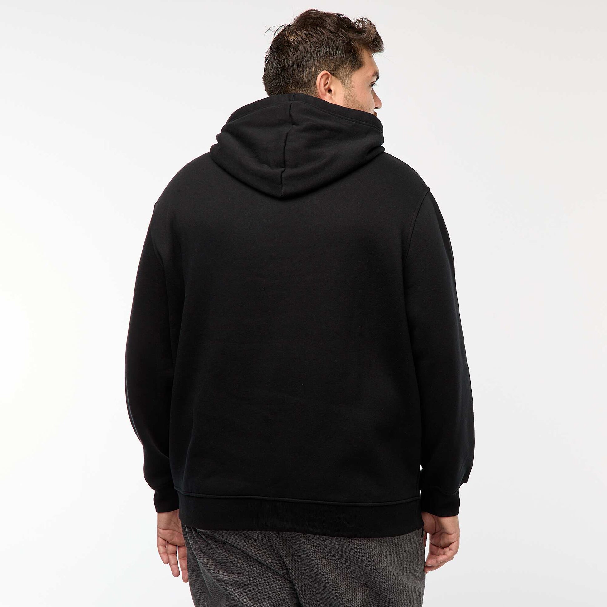 Sweat en molleton à capuche avec poche kangourou NOIR
