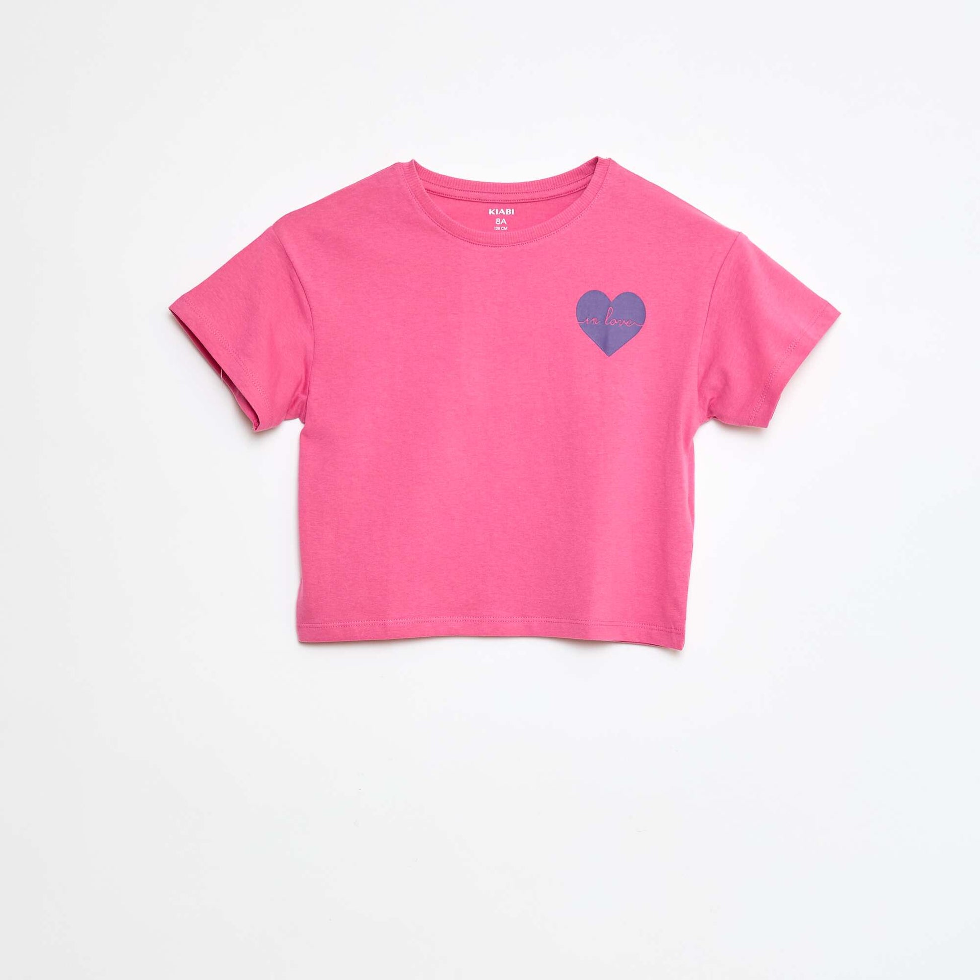 T-shirt imprimé en coton ROSE