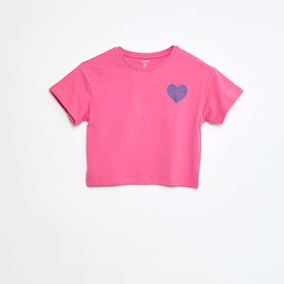 T-shirt imprimé en coton ROSE