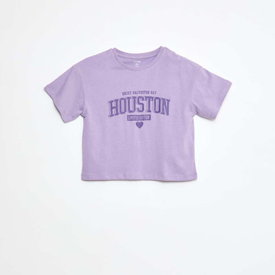 T-shirt imprimé en coton VIOLET