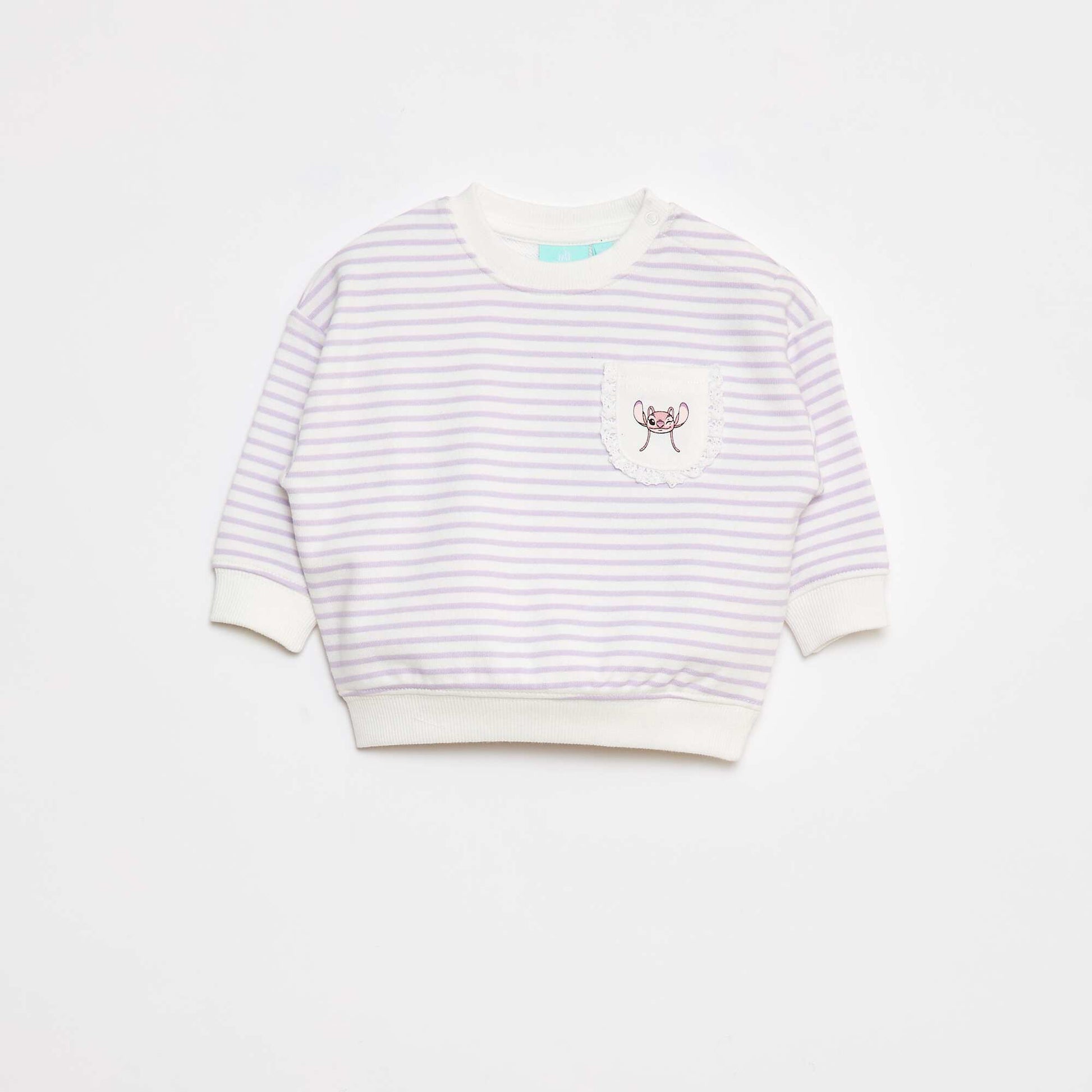 Sweat 'Disney' avec ouverture pressionnée à l'épaule BLANC