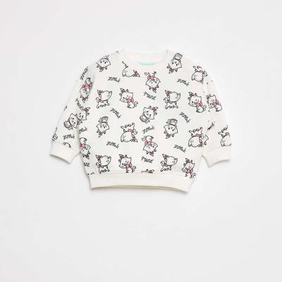 Sweat 'Disney' avec ouverture pressionnée à l'épaule BLANC