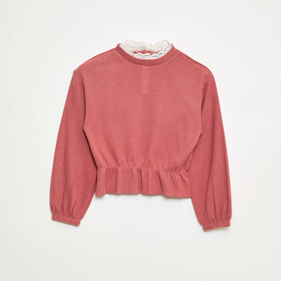 T-shirt en dentelle uni ROSE
