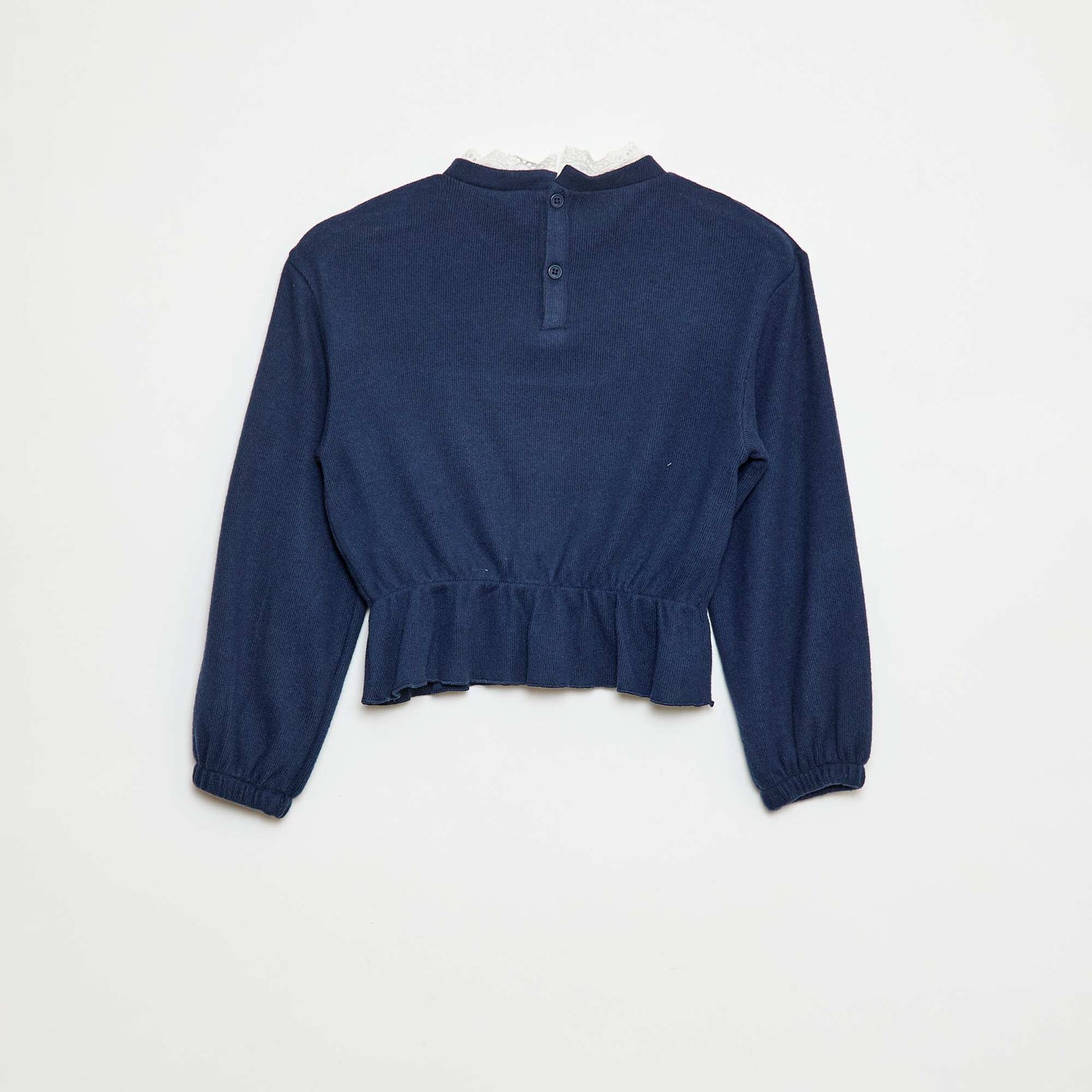 T-shirt en dentelle uni BLEU