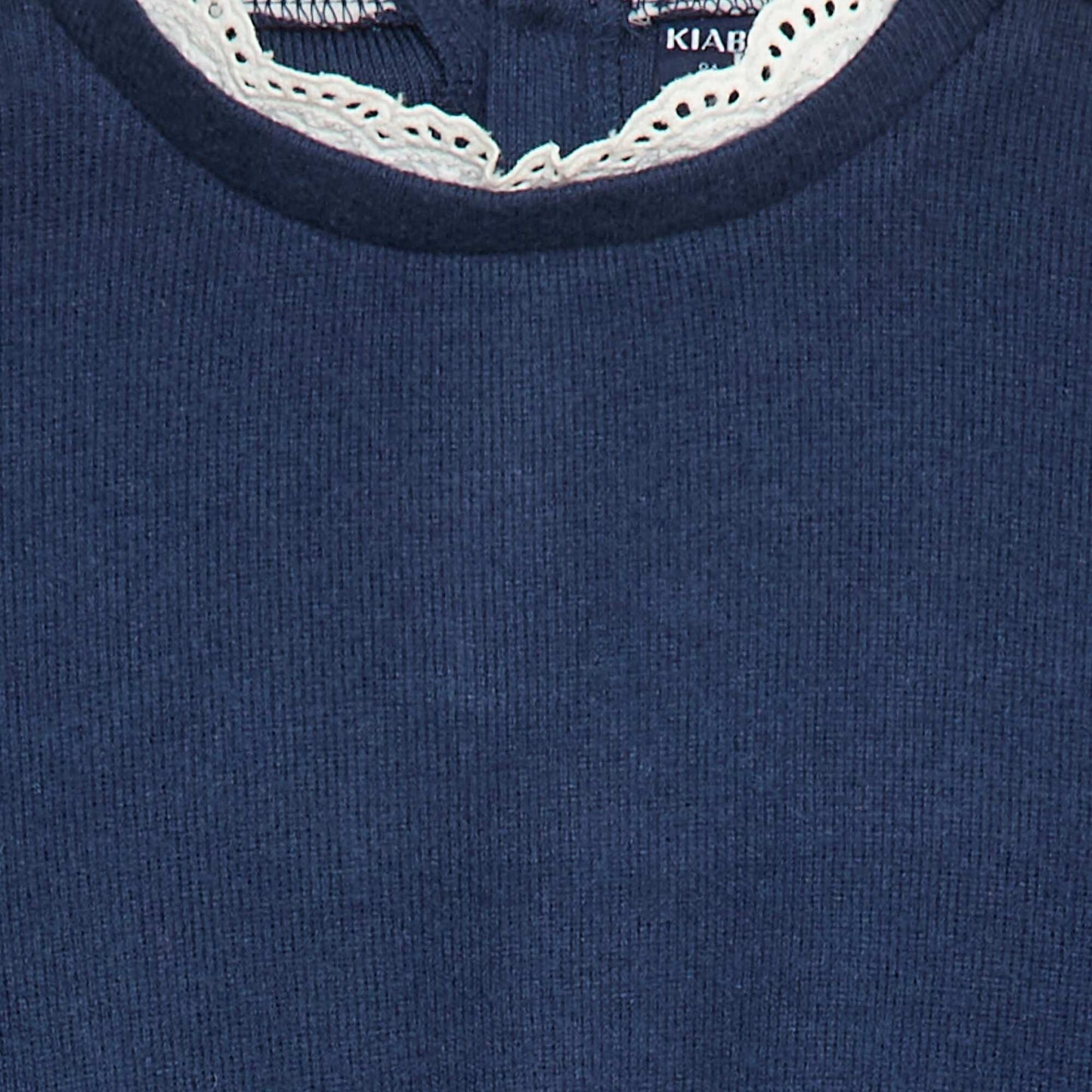 T-shirt en dentelle uni BLEU