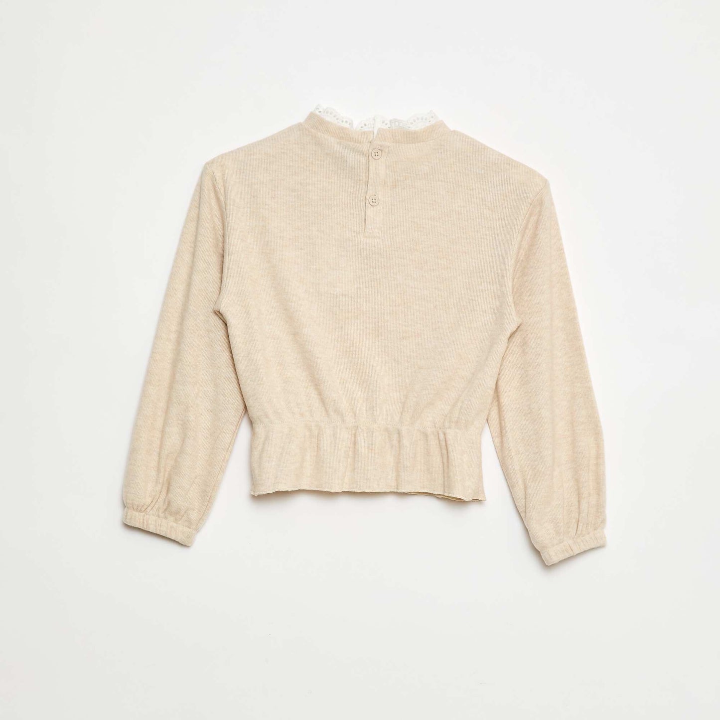 T-shirt en dentelle uni BEIGE