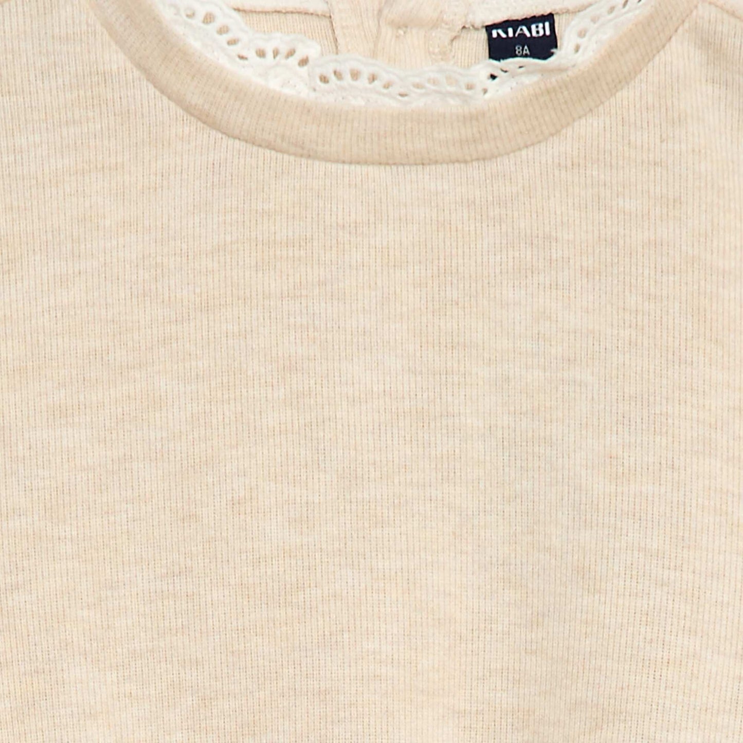 T-shirt en dentelle uni BEIGE