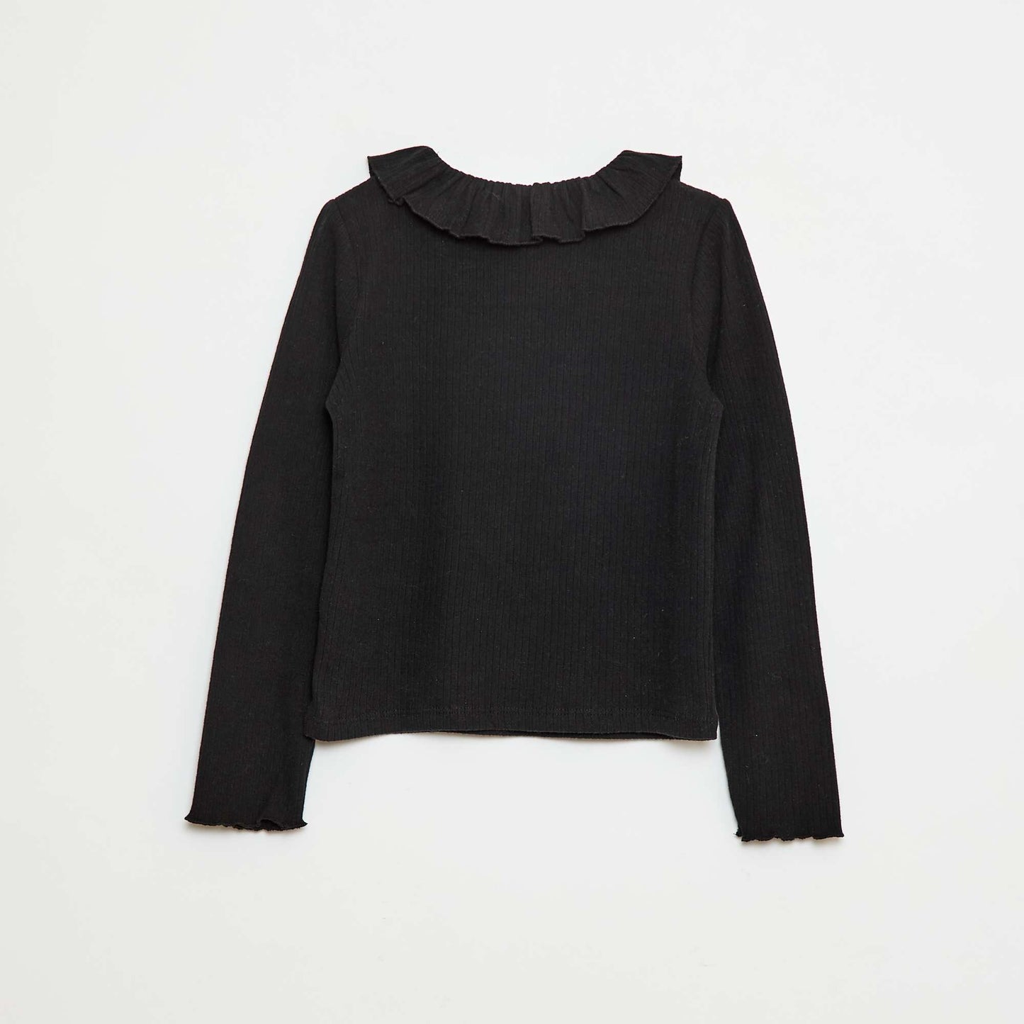 T-shirt en maille côtelée NOIR
