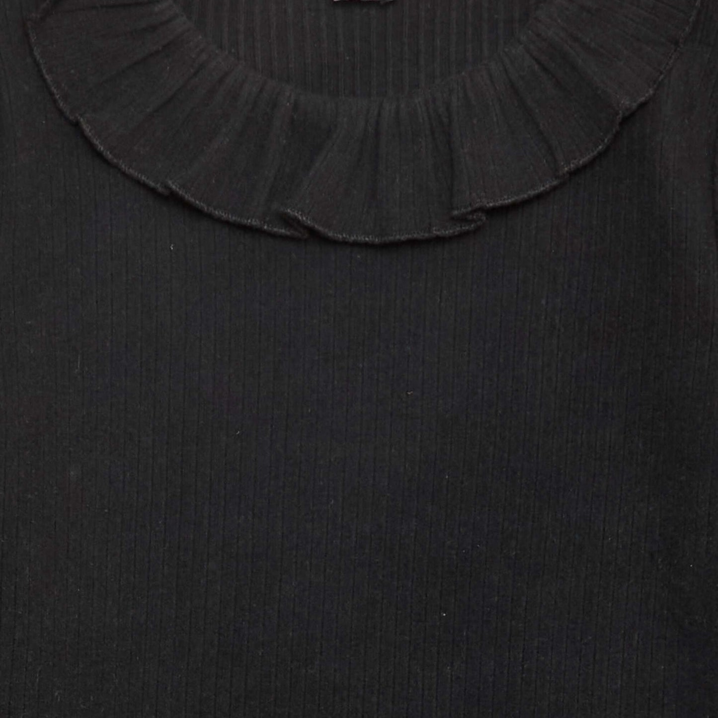 T-shirt en maille côtelée NOIR