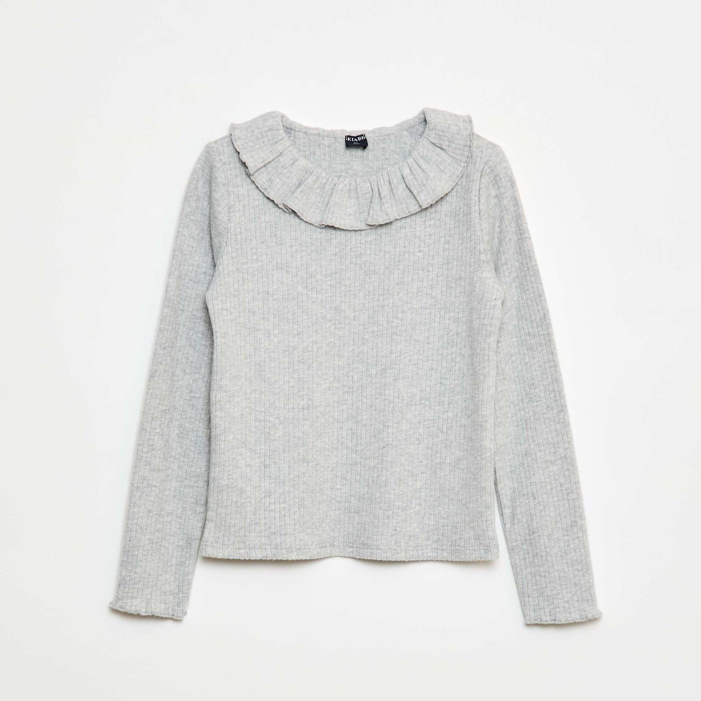 T-shirt en maille côtelée GRIS