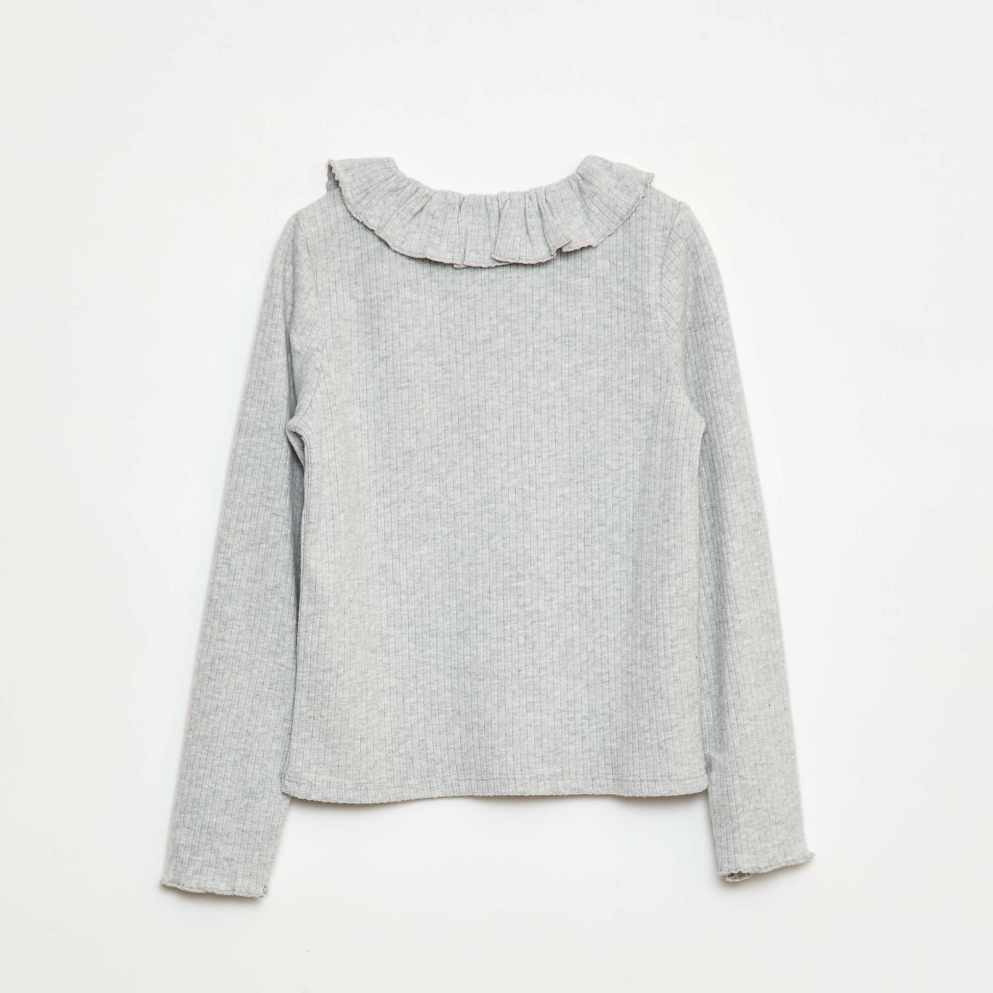 T-shirt en maille côtelée GRIS