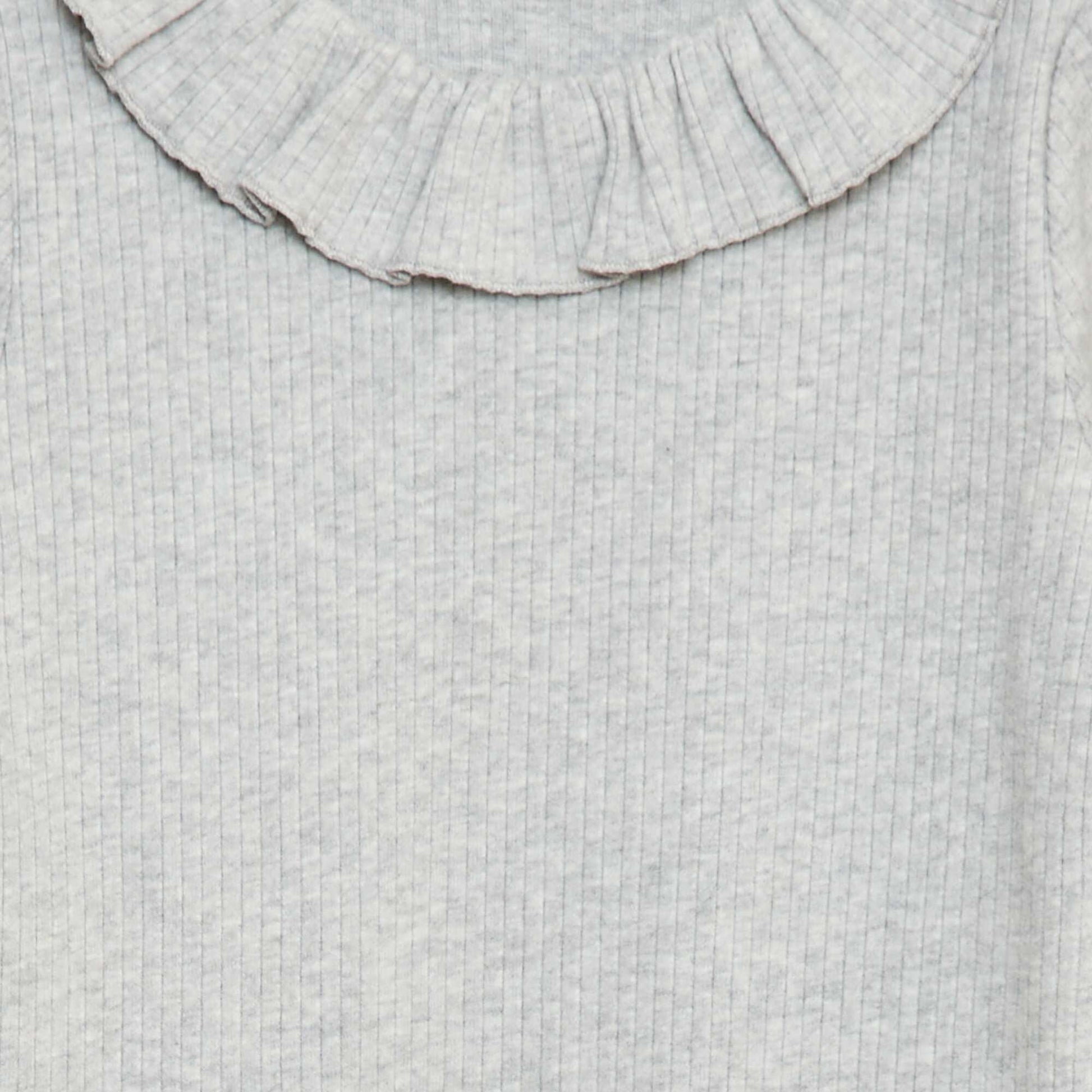 T-shirt en maille côtelée GRIS