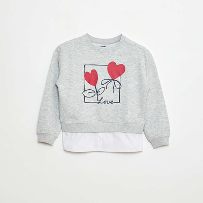 Tee-shirt chemise effet 2 en 1 GRIS