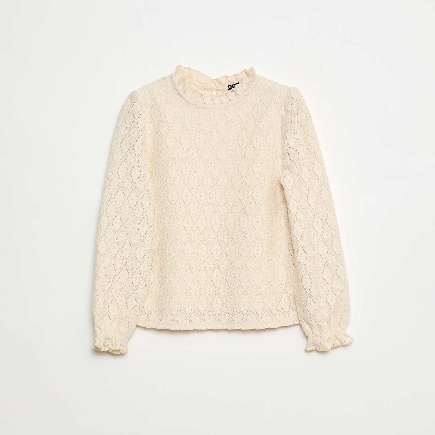 T-shirt en maille ajourée BLANC