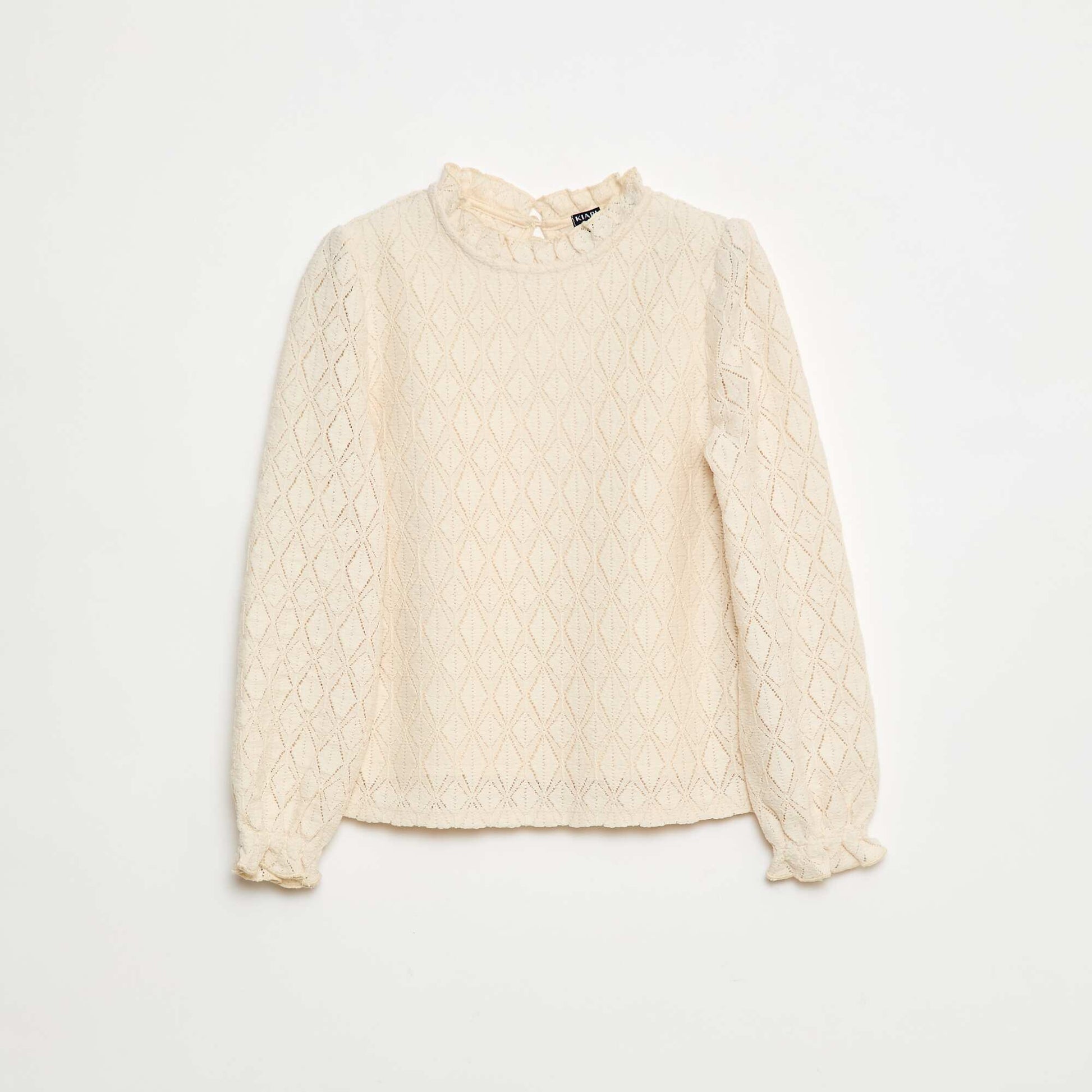 T-shirt en maille ajourée BLANC
