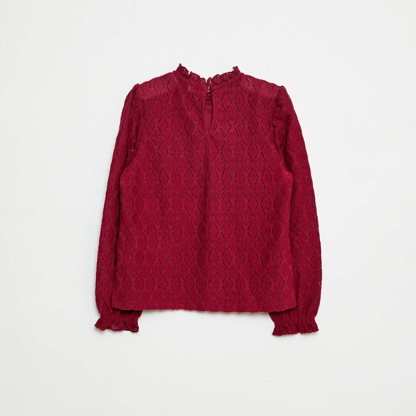 T-shirt en maille ajourée ROUGE