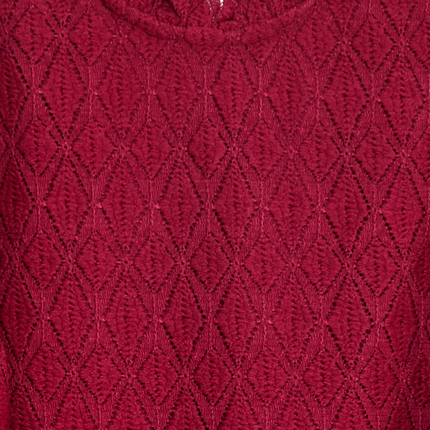 T-shirt en maille ajourée ROUGE