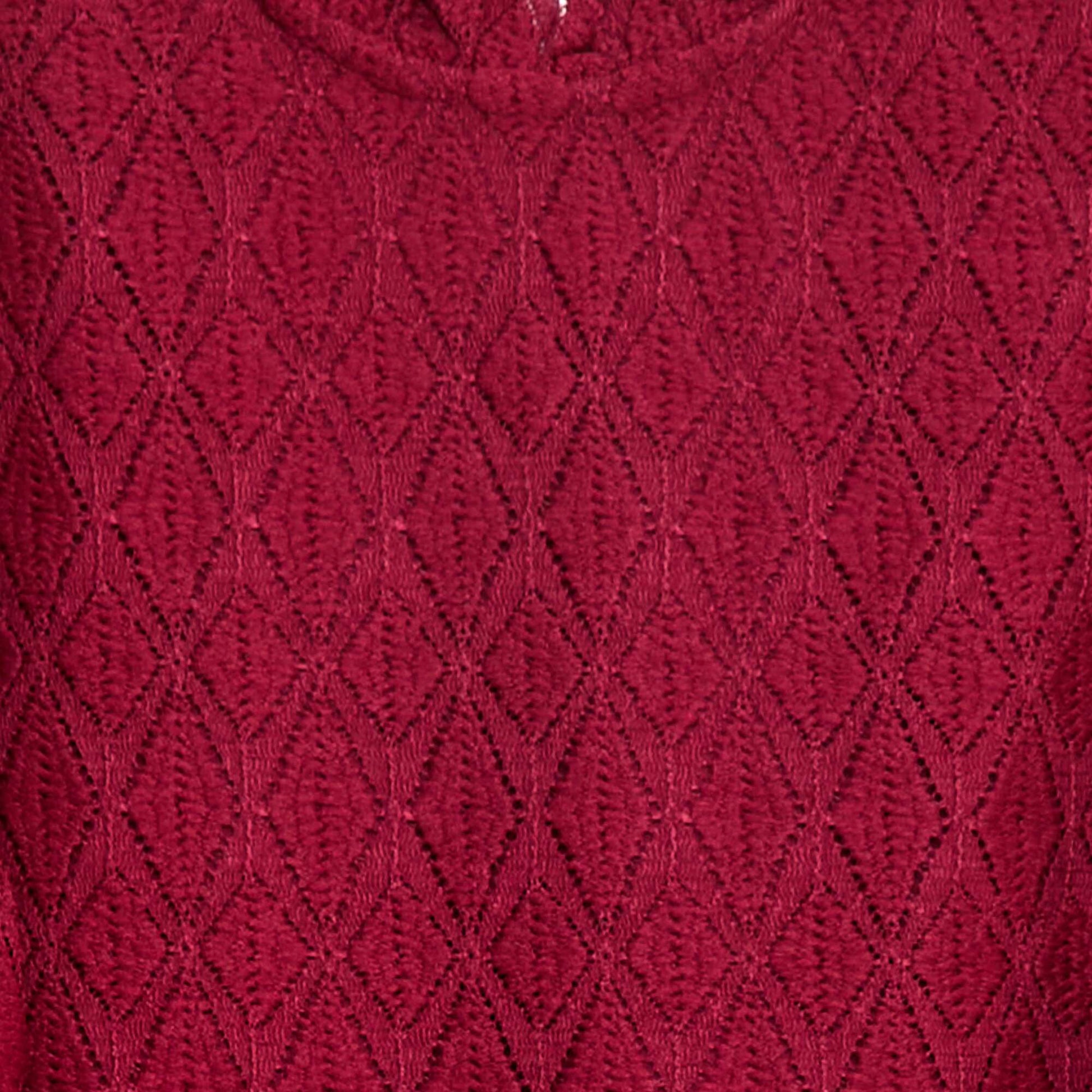 T-shirt en maille ajourée ROUGE