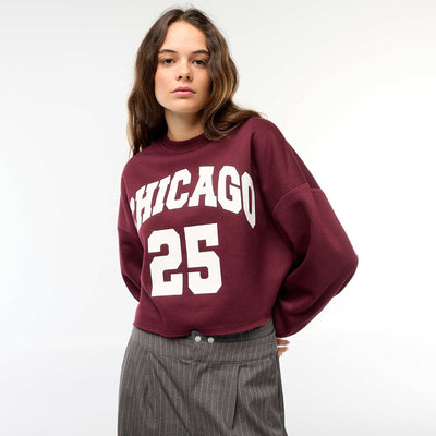 Sweat en molleton imprimé BORDEAUX