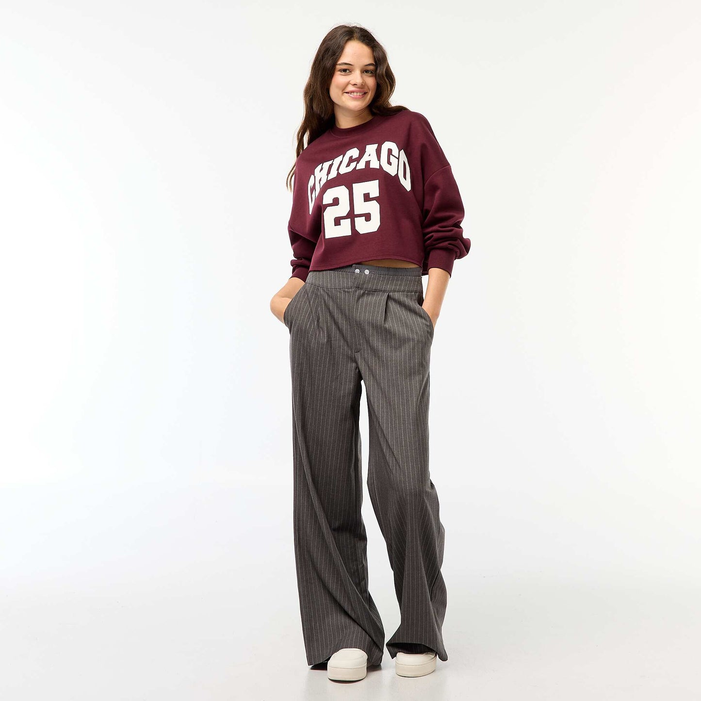 Sweat en molleton imprimé BORDEAUX