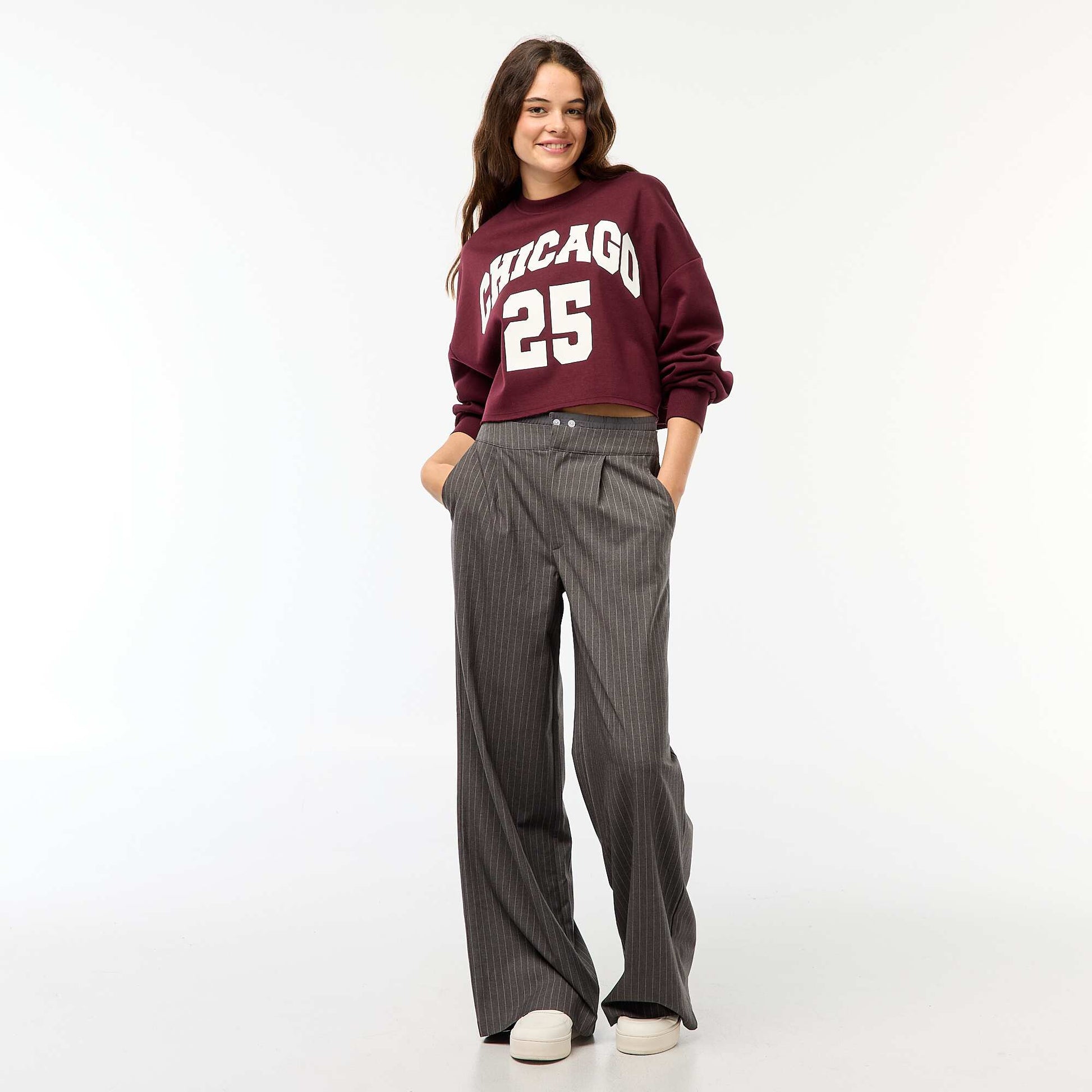 Sweat en molleton imprimé BORDEAUX