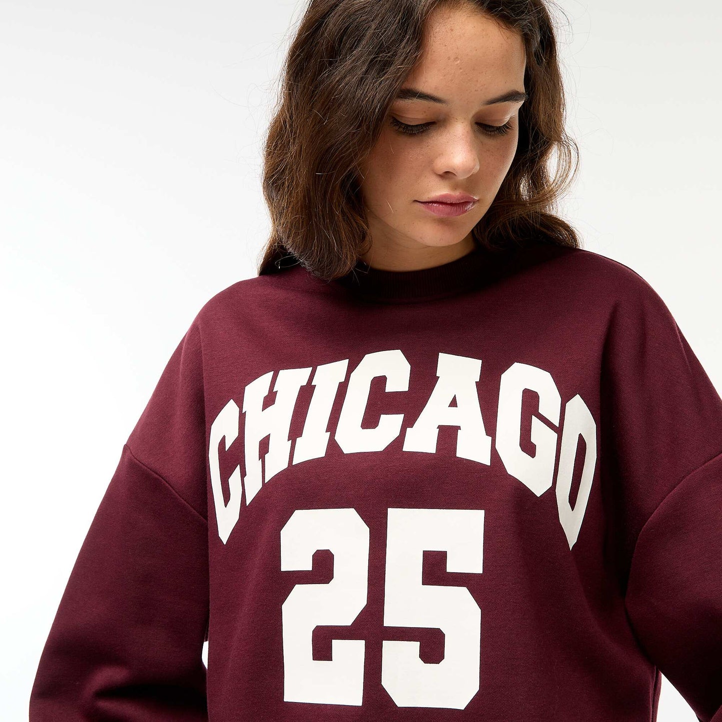 Sweat en molleton imprimé BORDEAUX