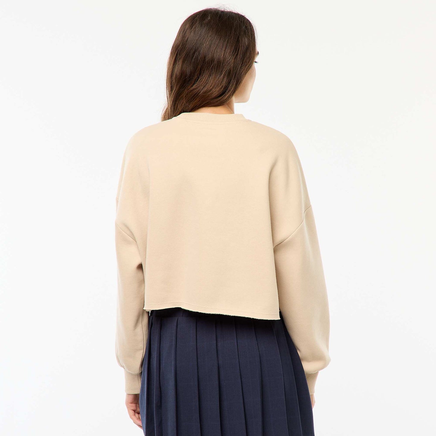 Sweat à col rond en molleton BEIGE