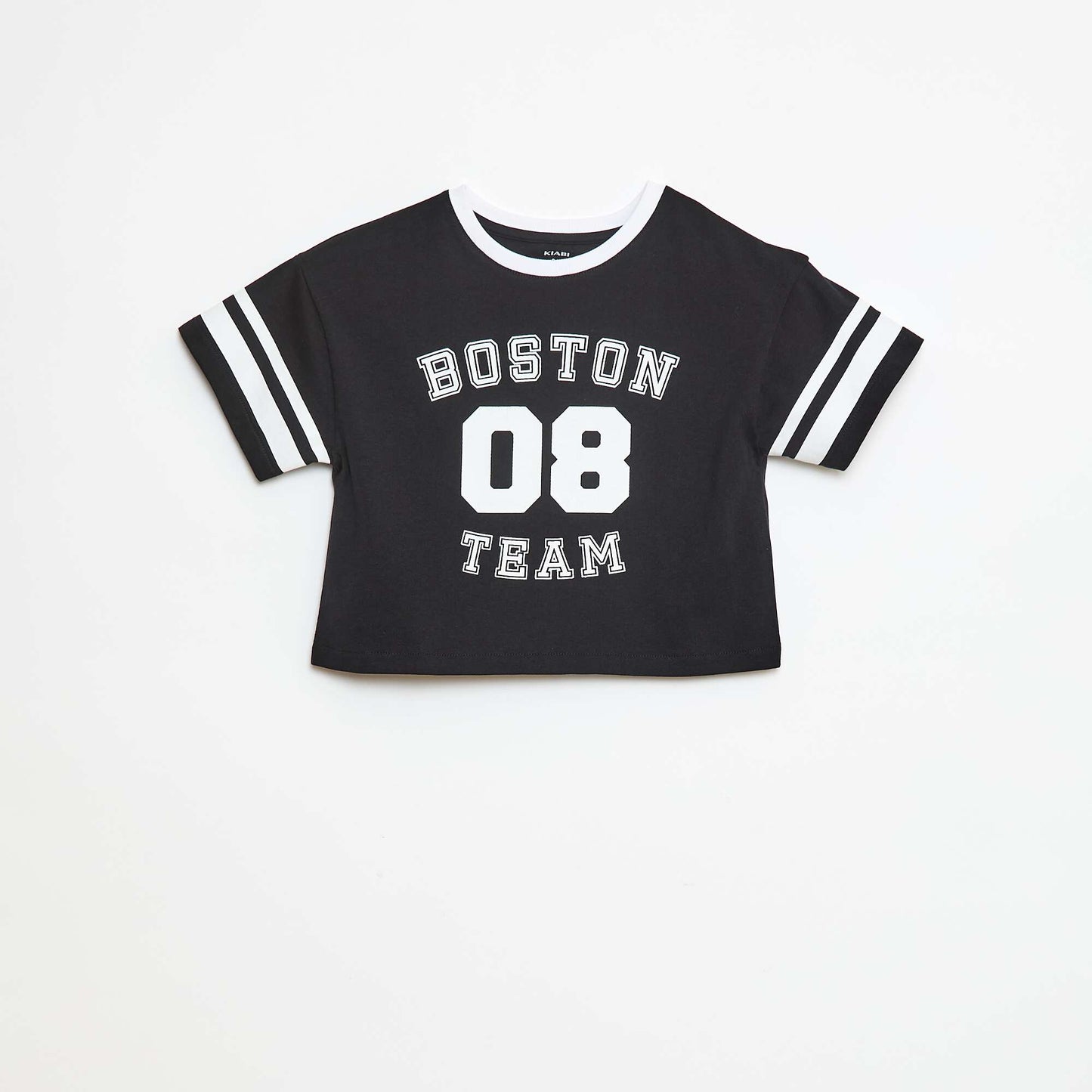 T-shirt style sport américain manches courtes NOIR