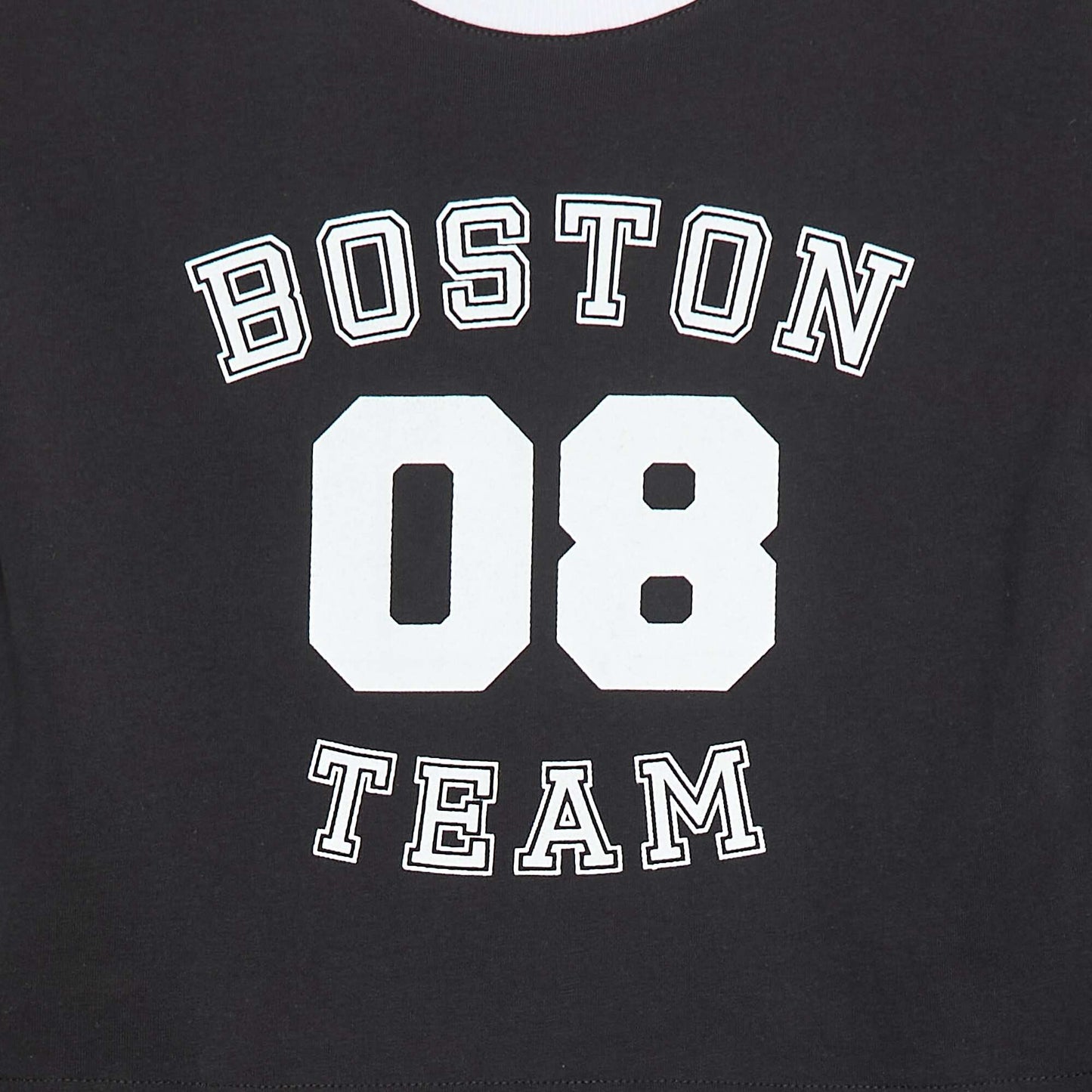 T-shirt style sport américain manches courtes NOIR