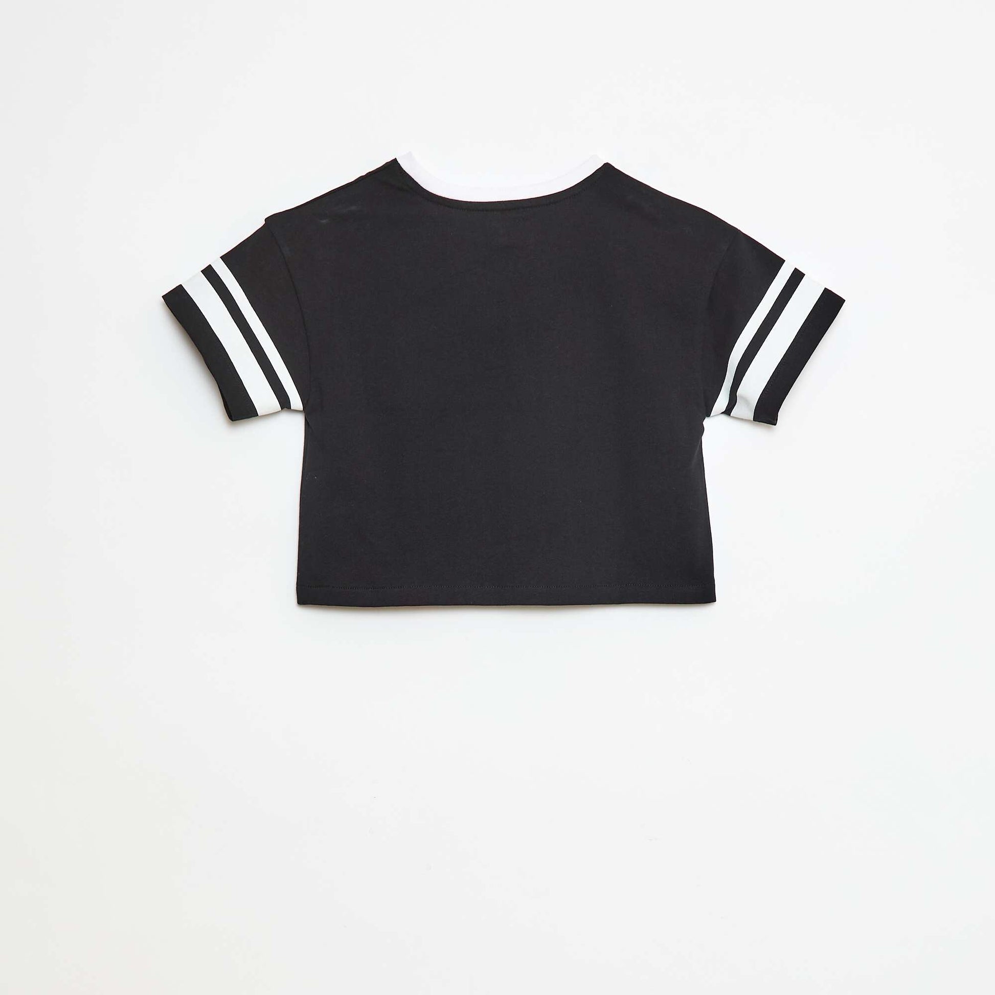 T-shirt style sport américain manches courtes NOIR