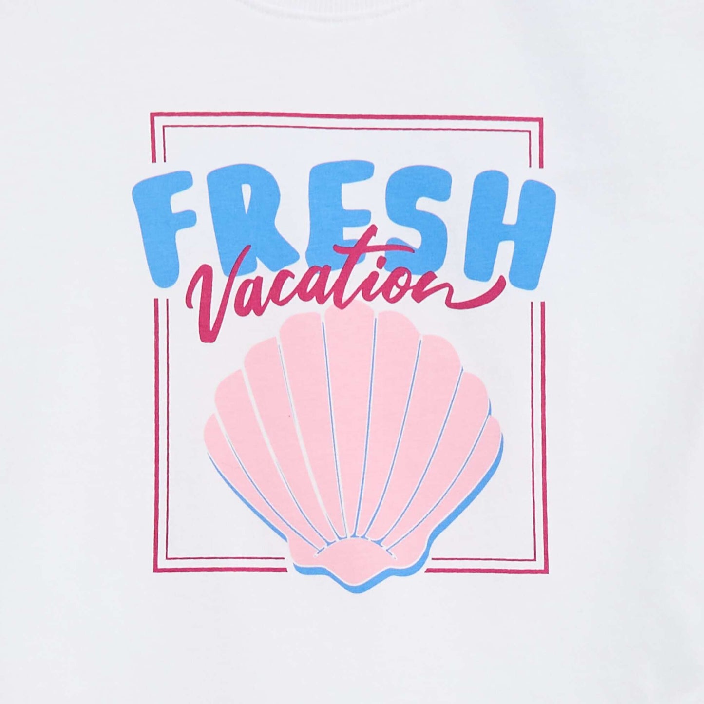 T-shirt imprimé fantaisie BLANC