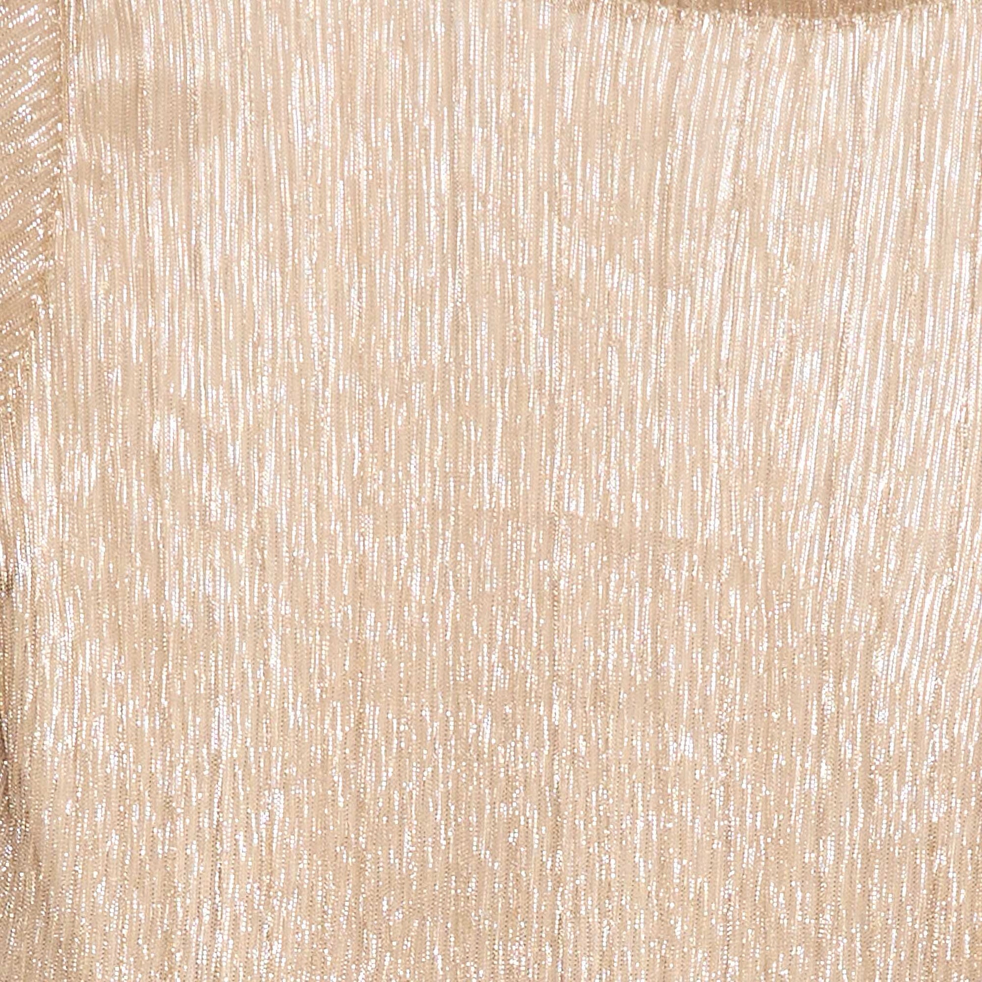 T-shirt col rond effet brillant BEIGE