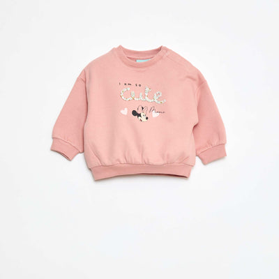 Sweat à col rond imprimé 'Minnie' 'Disney' ROSE