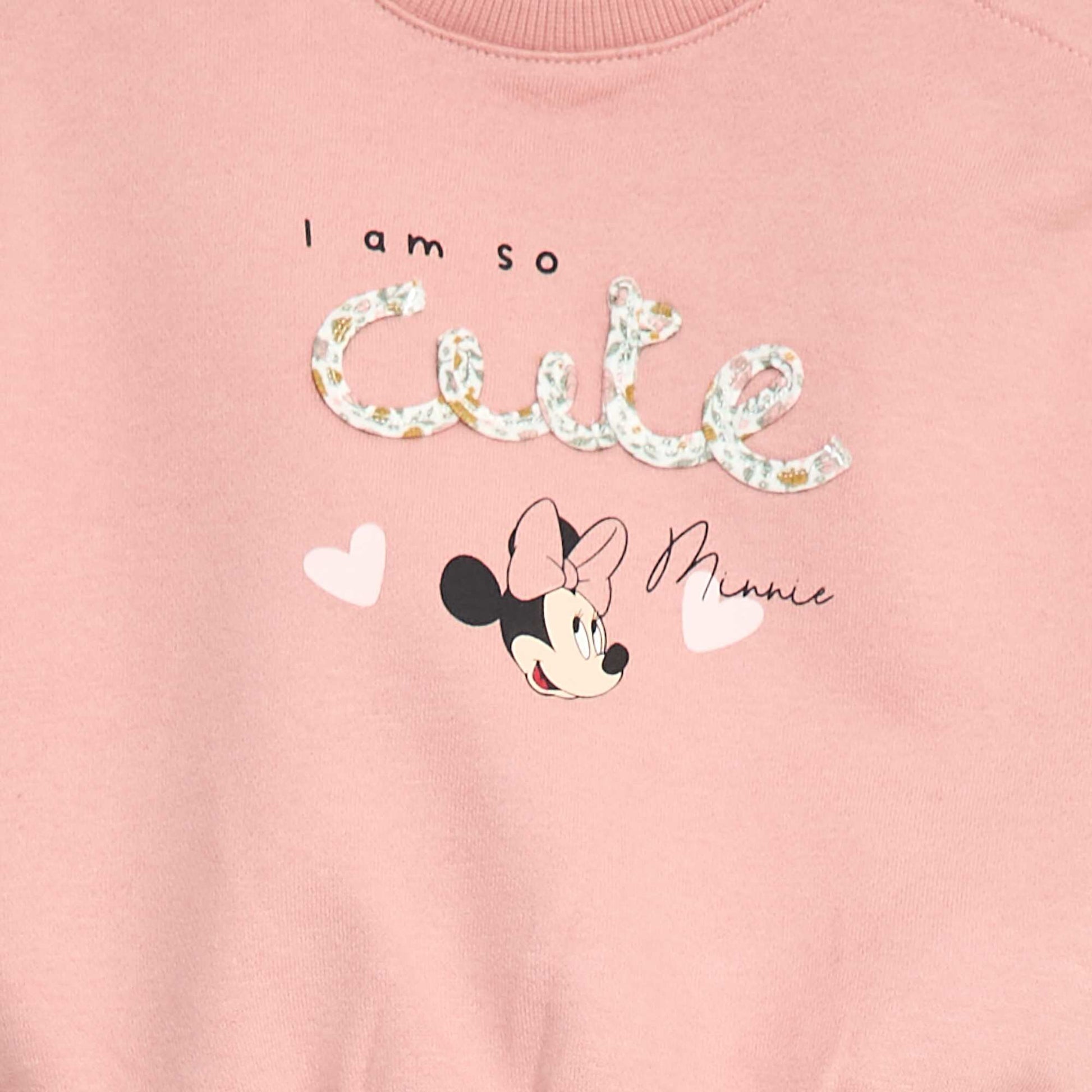 Sweat à col rond imprimé 'Minnie' 'Disney' ROSE