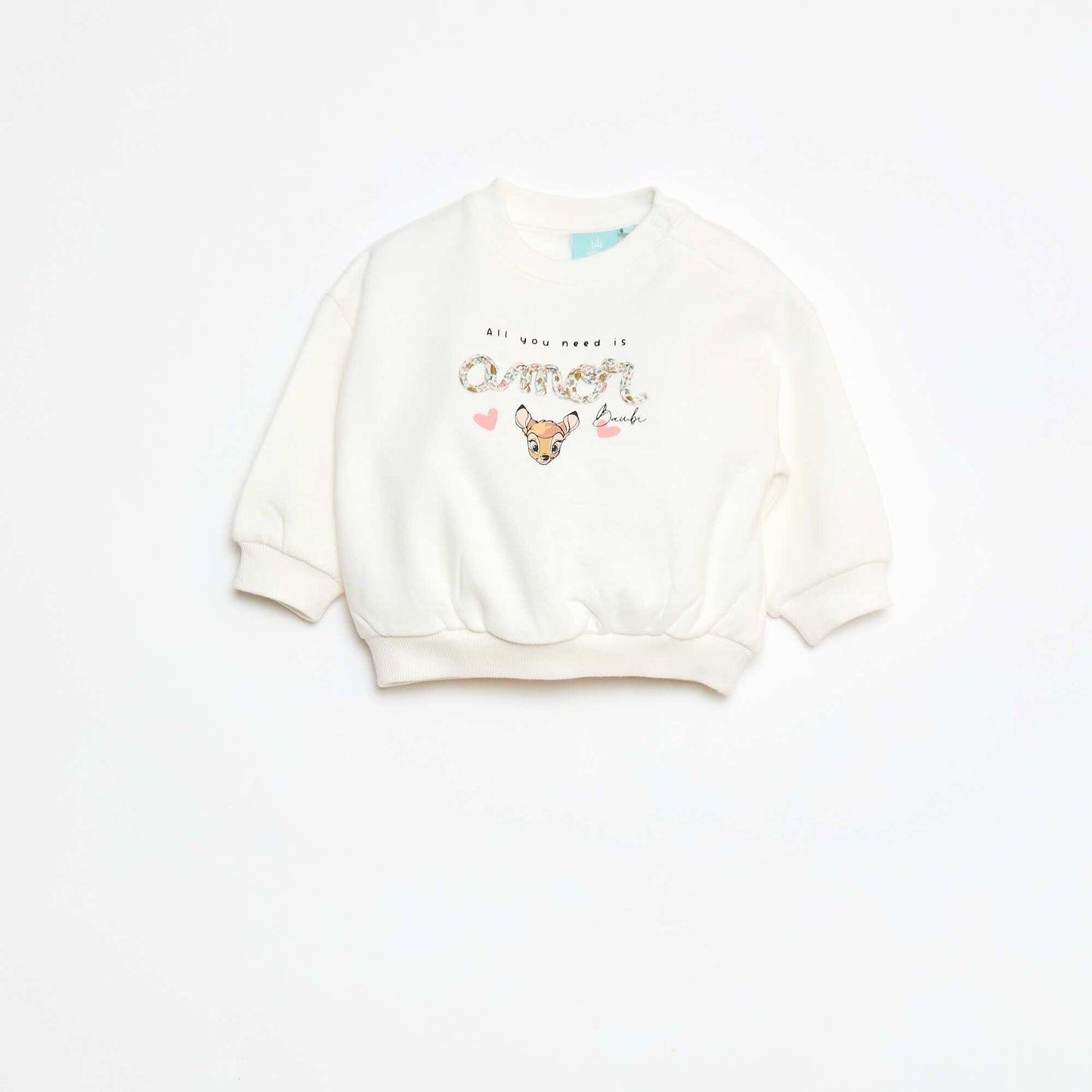 Sweat à col rond imprimé 'Bambi' 'Disney' BLANC