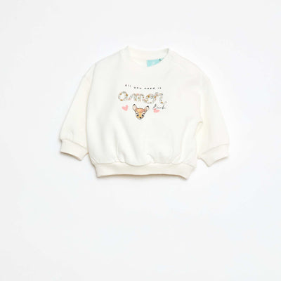 Sweat à col rond imprimé 'Bambi' 'Disney' BLANC