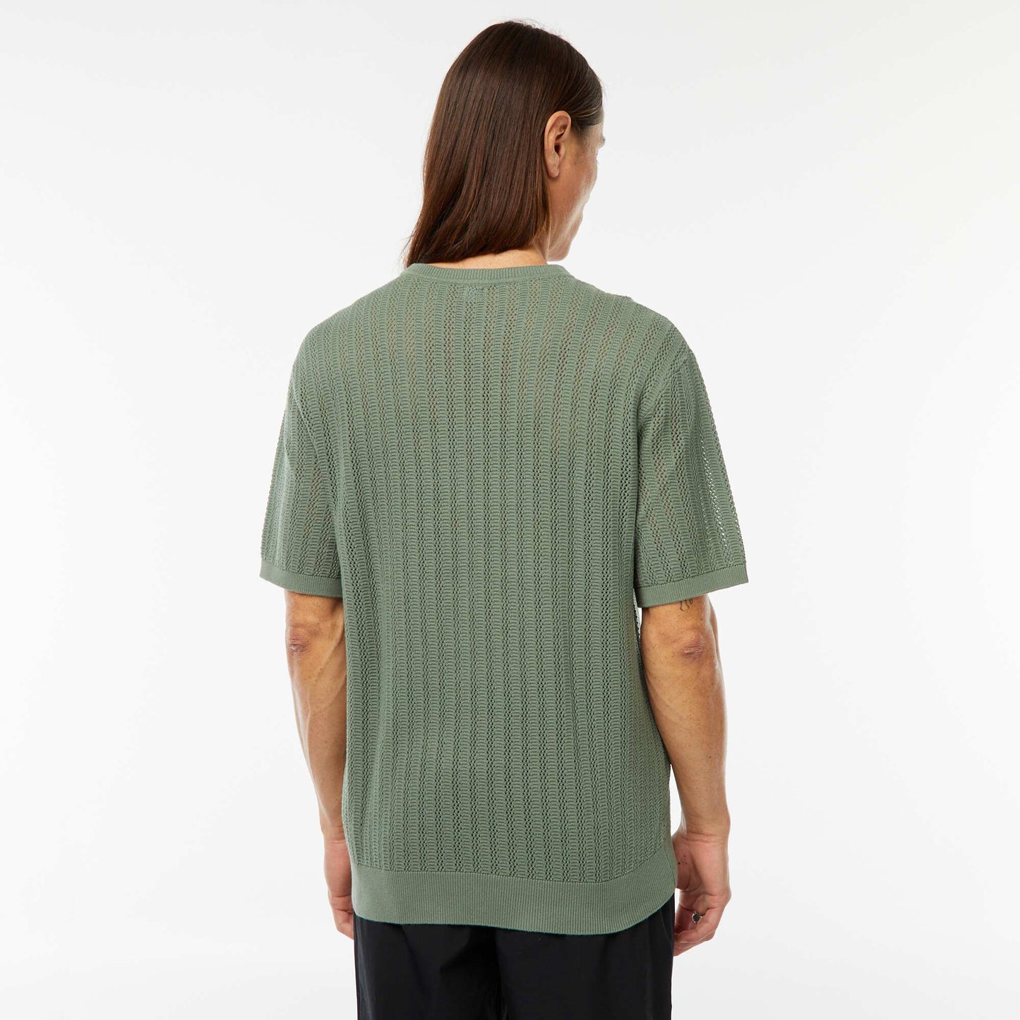 T-shirt en maille tricot à manches courtes VERT
