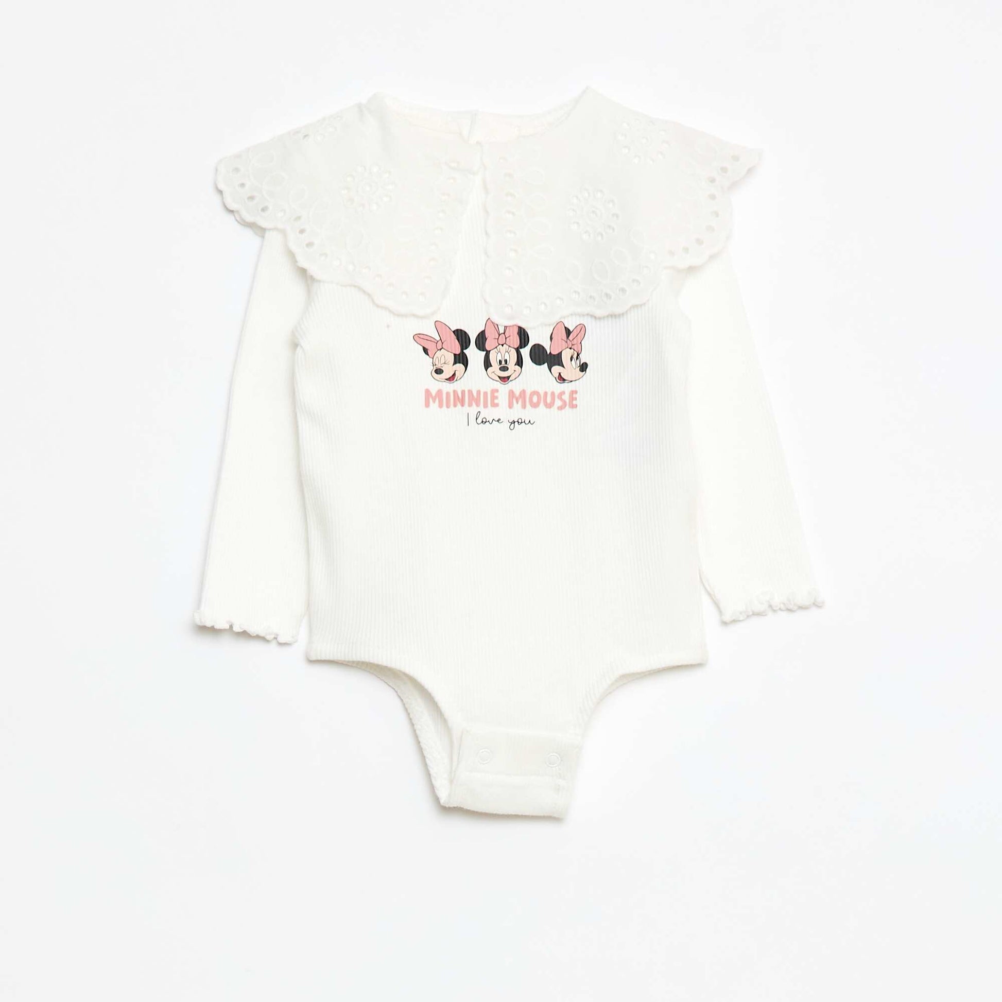 Body en maille côtelée 'Minnie' 'Disney' BLANC