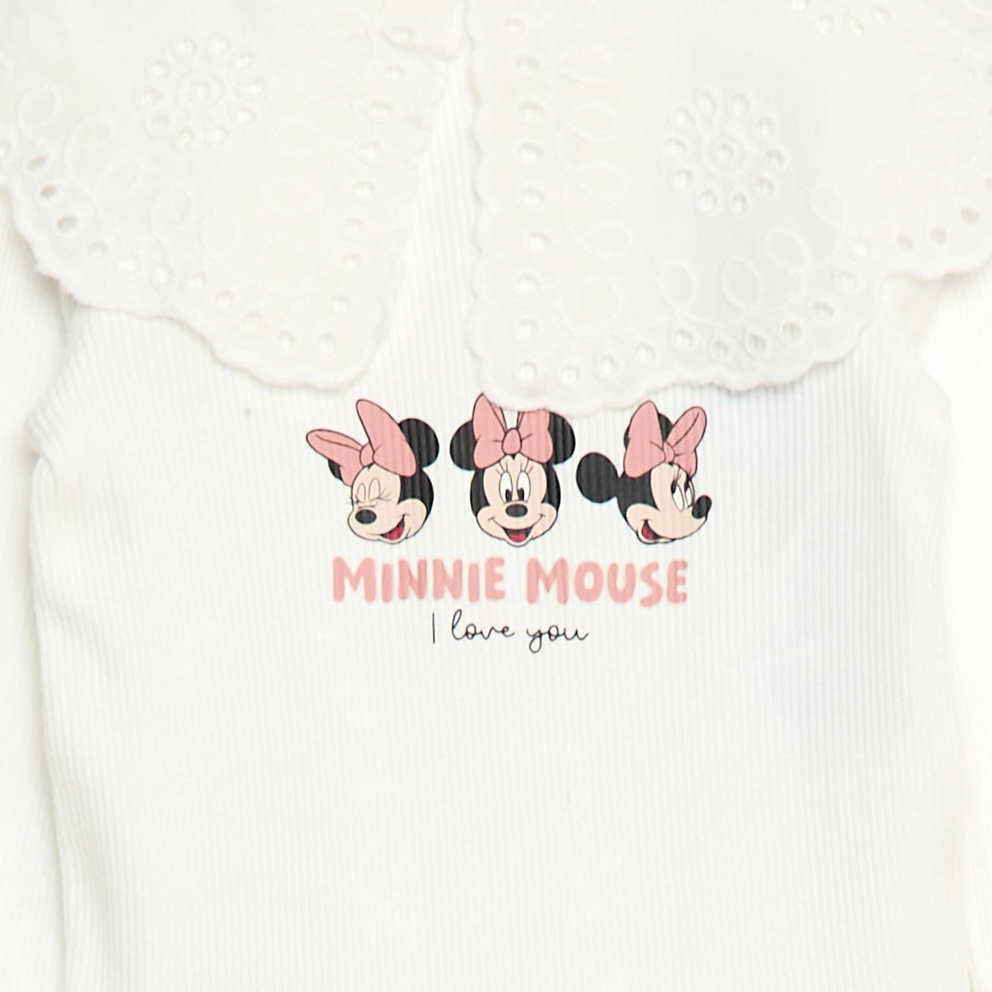 Body en maille côtelée 'Minnie' 'Disney' BLANC