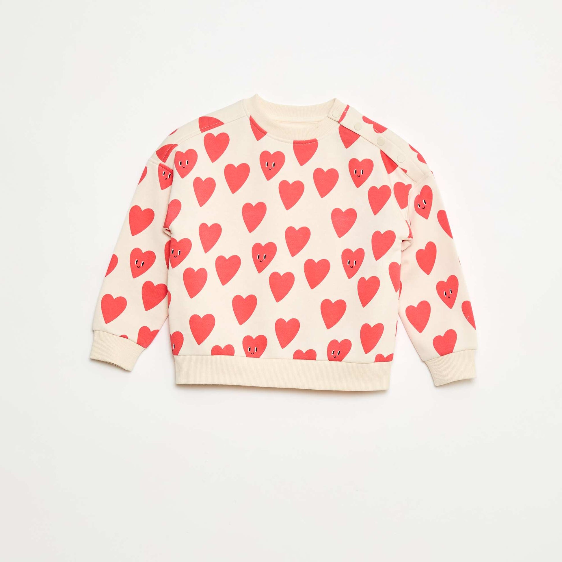 Sweat imprimé avec pressions aimantées à l'épaule - So Easy BLANC