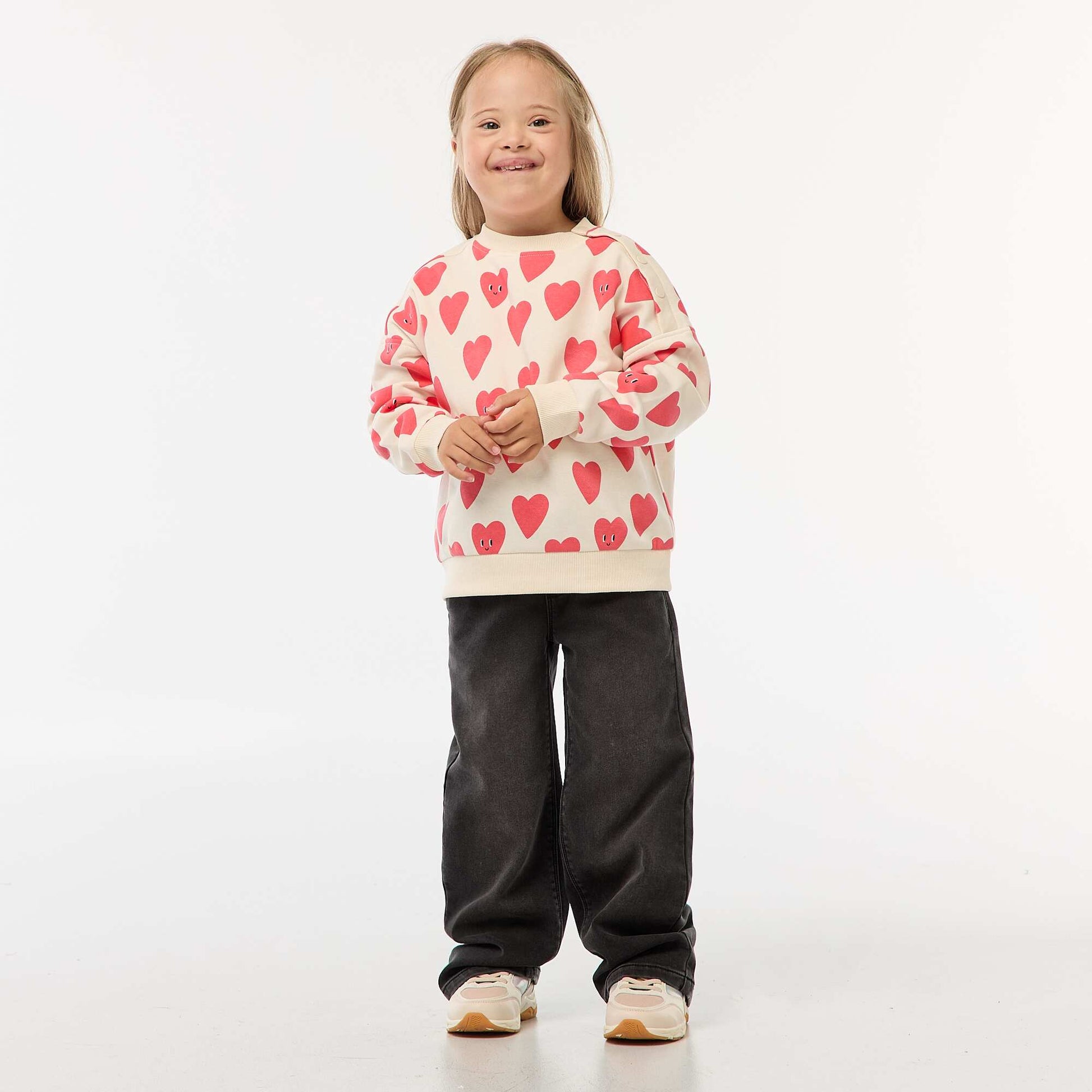 Sweat imprimé avec pressions aimantées à l'épaule - So Easy BLANC