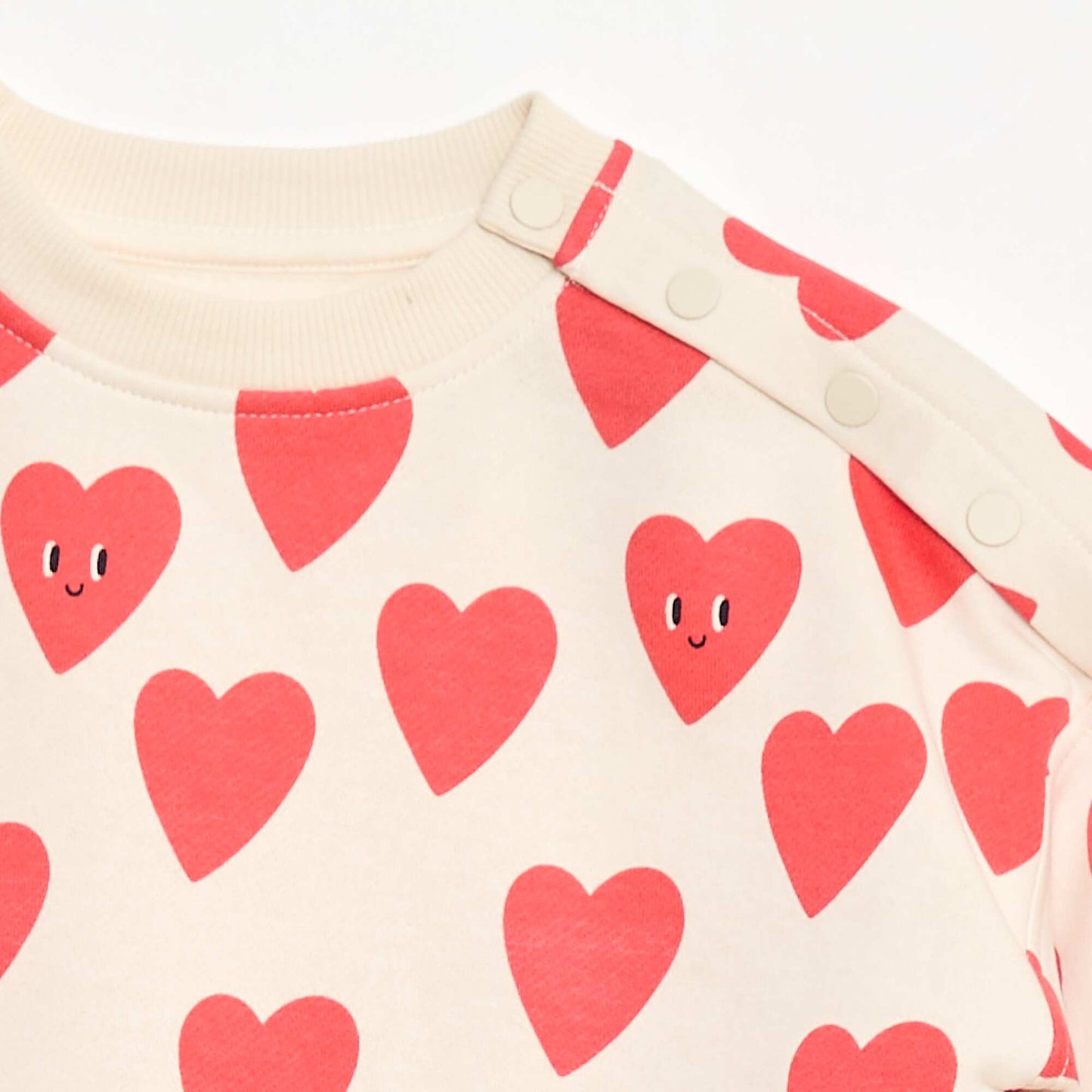 Sweat imprimé avec pressions aimantées à l'épaule - So Easy BLANC