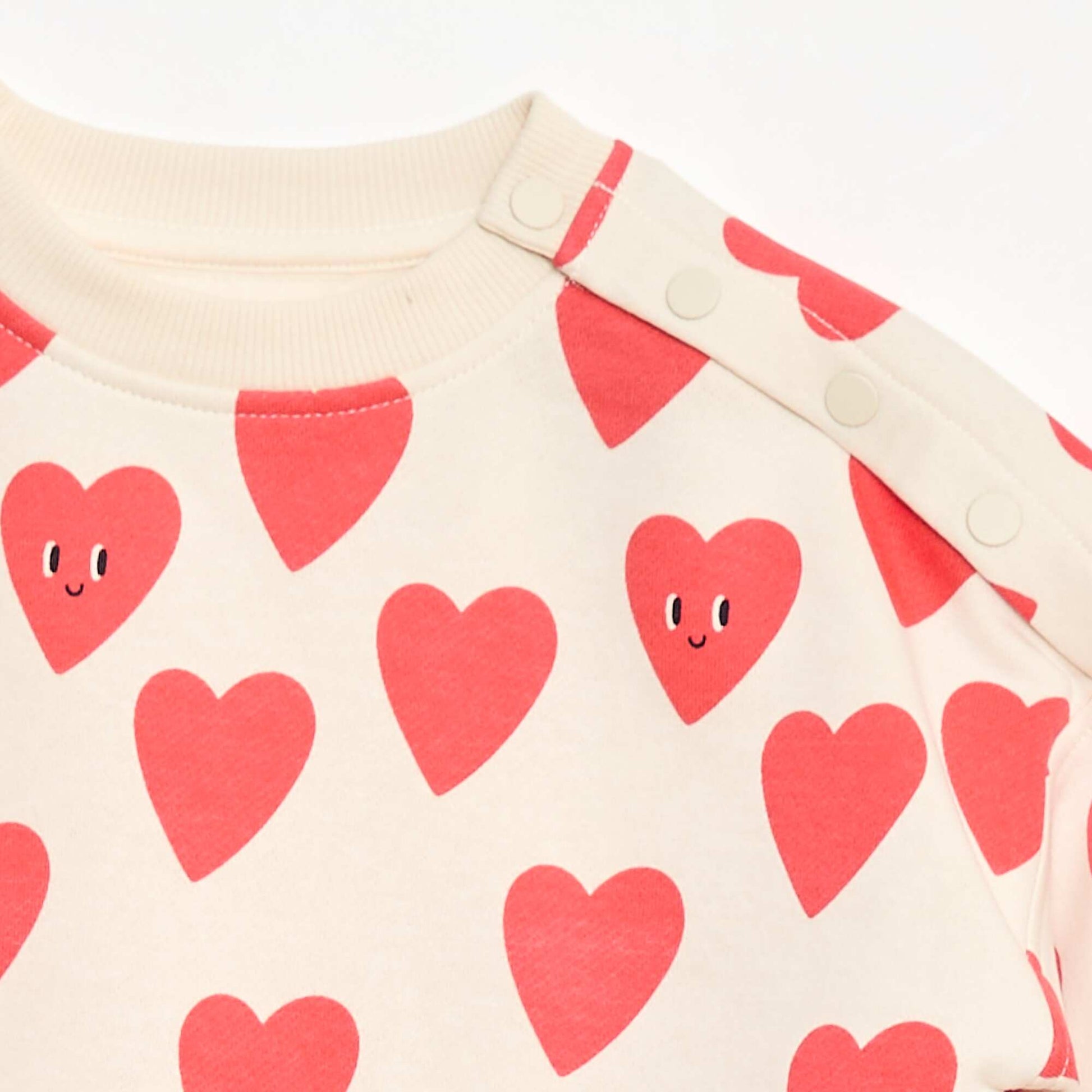 Sweat imprimé avec pressions aimantées à l'épaule - So Easy BLANC
