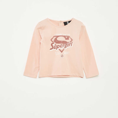T-shirt 'Supergirl' 'DC Comics' à manches longues ROSE