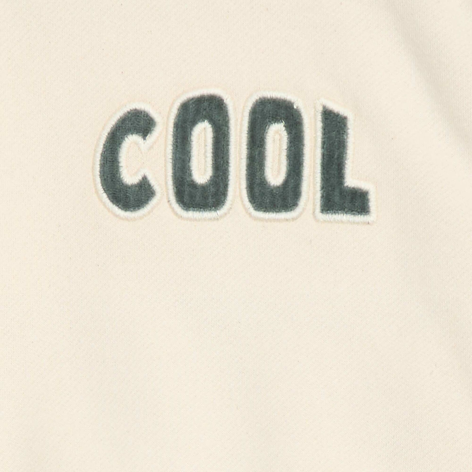 Sweat avec broderie 'cool' en molleton gratté BEIGE