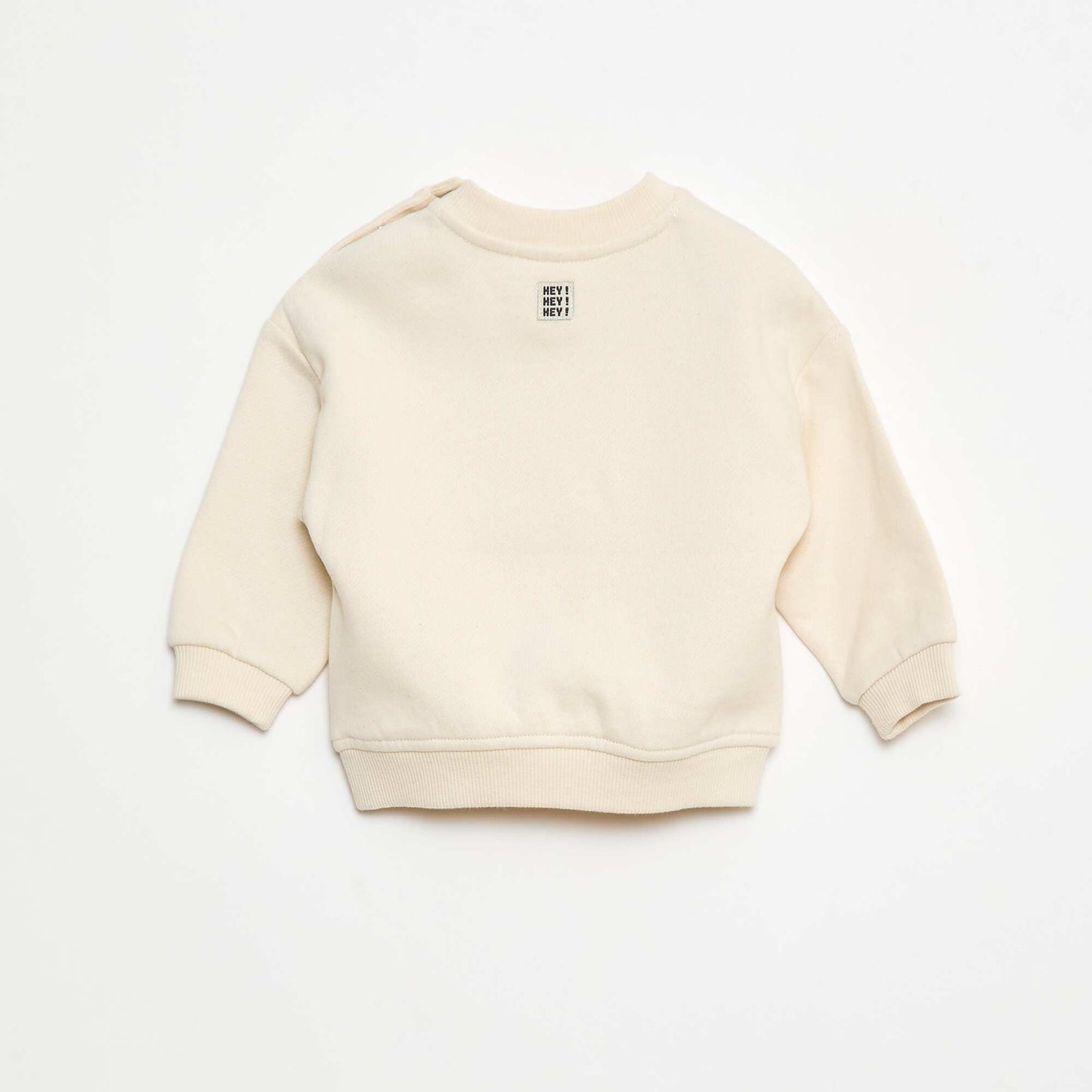 Sweat avec broderie 'cool' en molleton gratté BEIGE